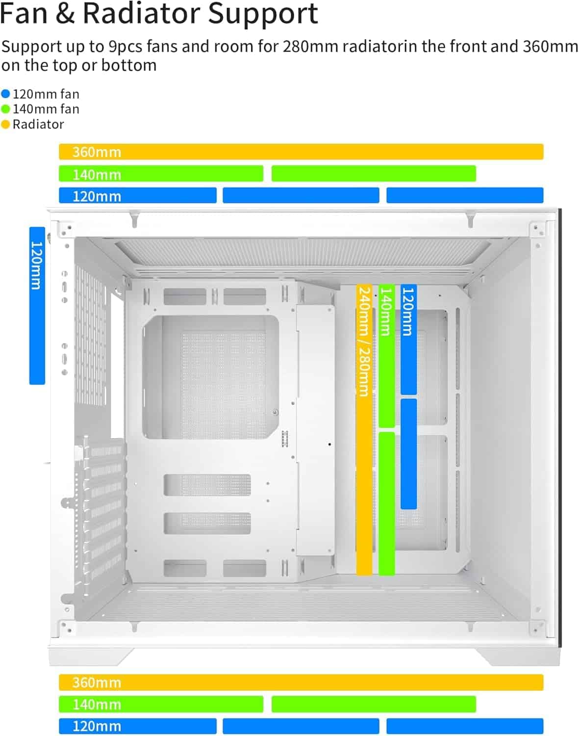 Gabinete de PC para juegos 1STPLAYER SP7-EV Blanco, Torre - Image 4
