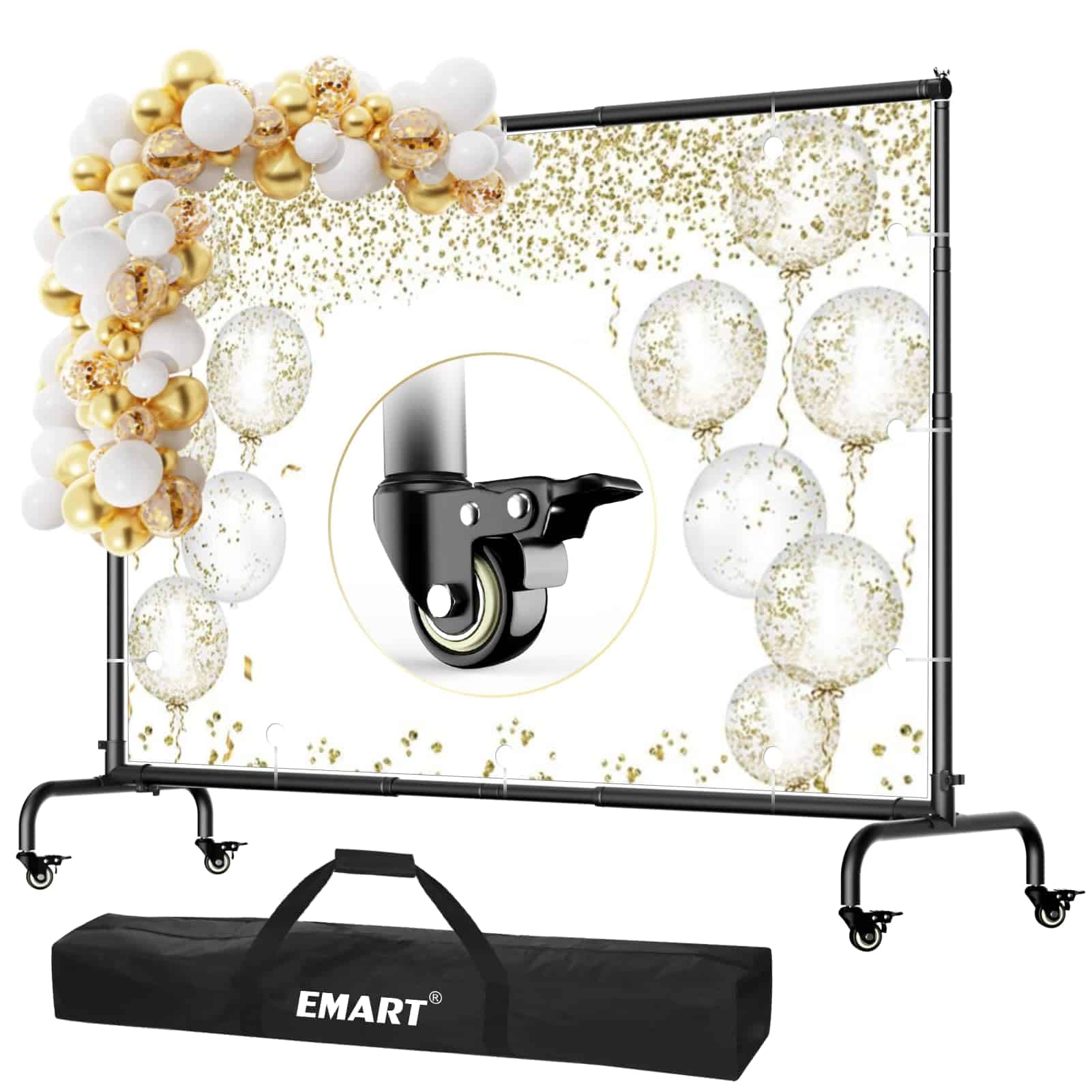 Soporte de Fondo con Ruedas EMART - 10x7.5ft (Ancho x Alto)