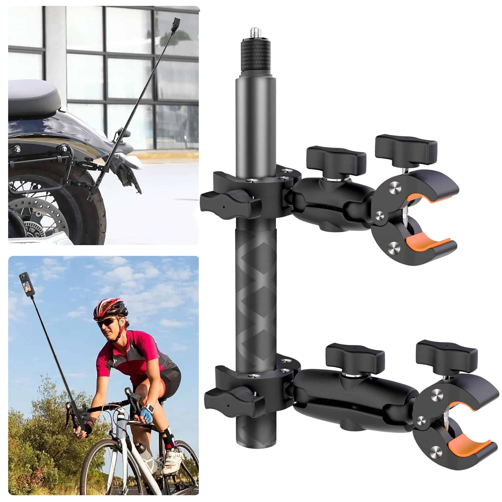 Soporte de Manillar de Motocicleta para Insta360, Doble