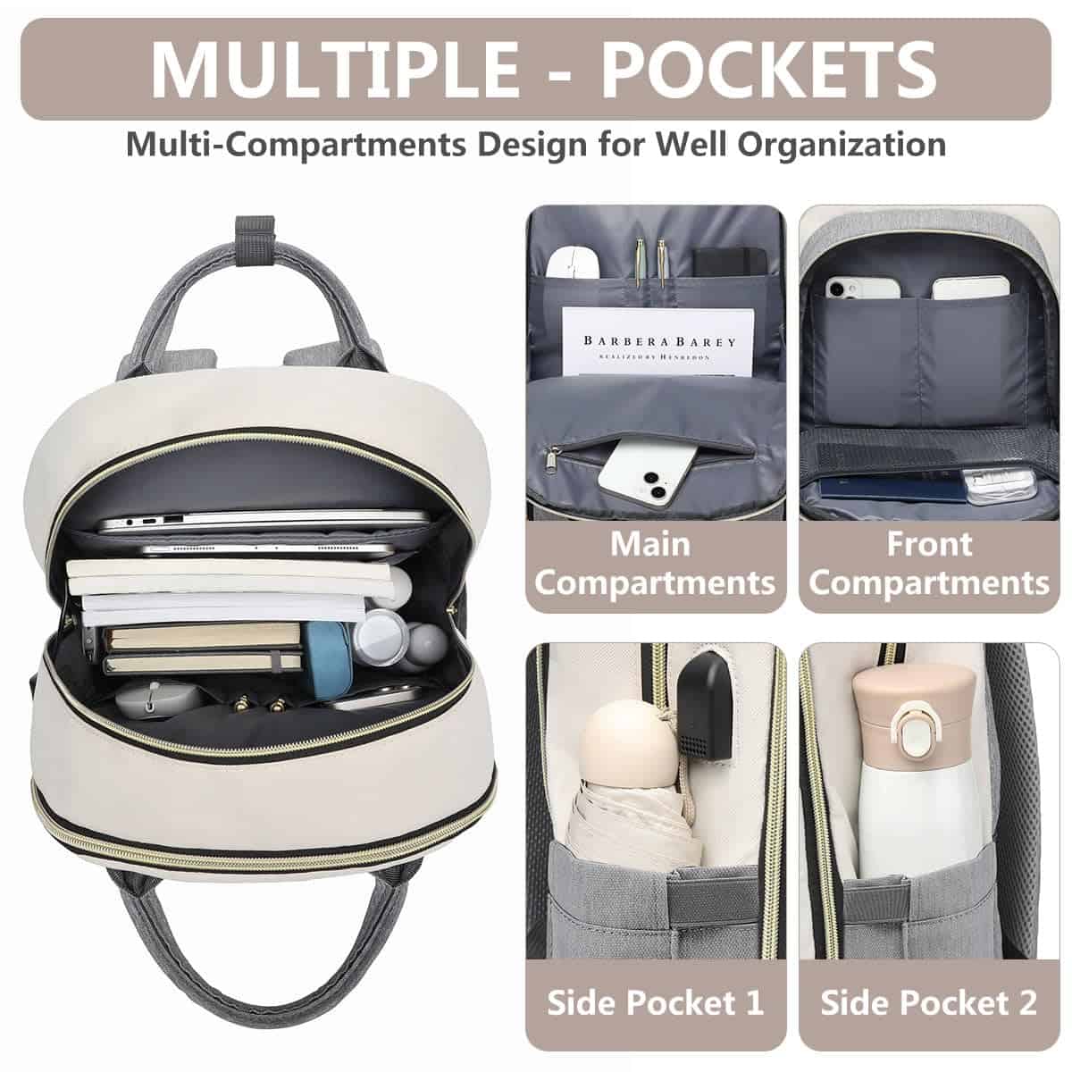 Mochila para Laptop Mujer - Mochila de Viaje con Cargador - Image 4