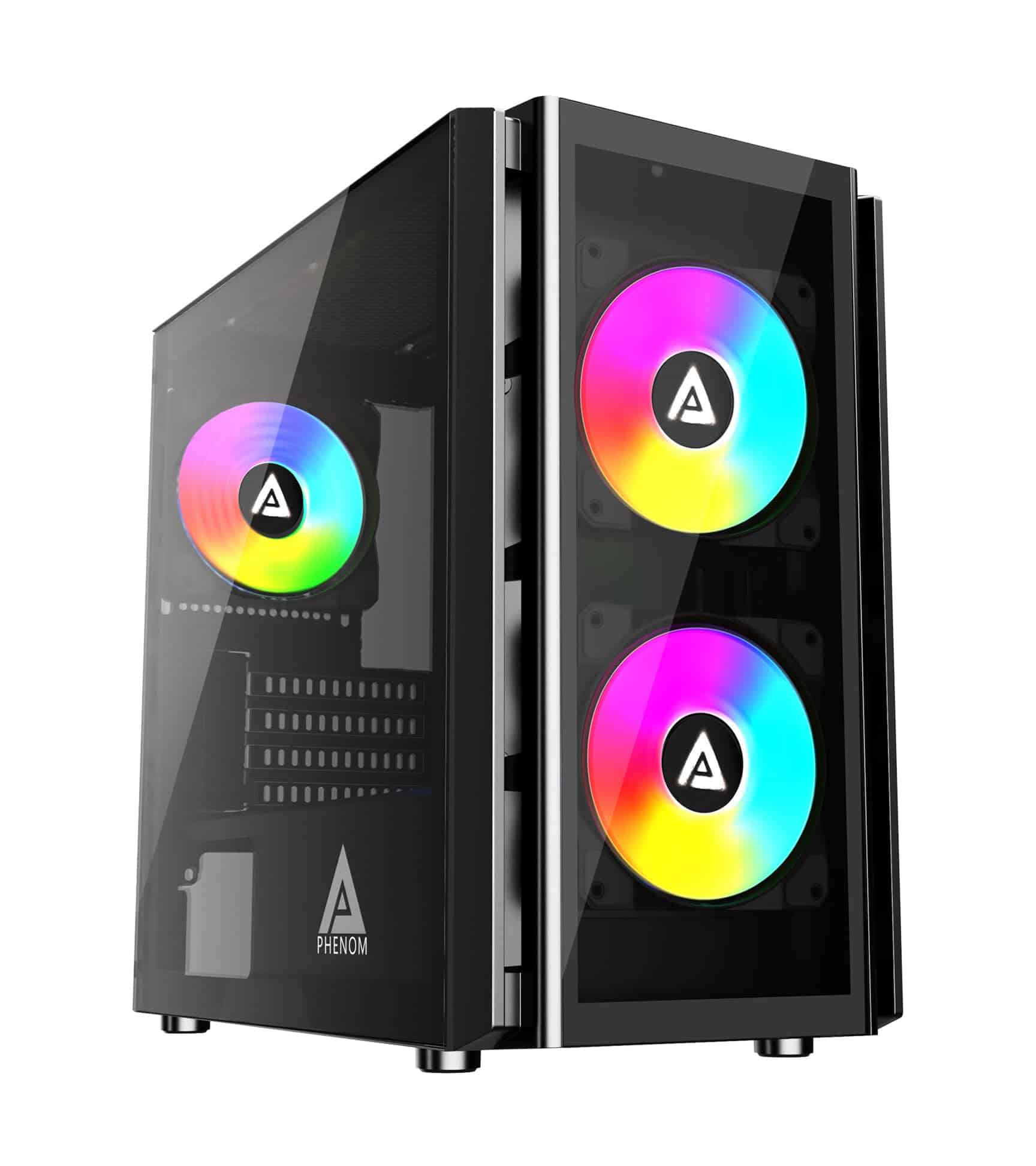 Gabinete PC Apevia Phenom-BK Micro-ATX 3 Ventiladores ARGB