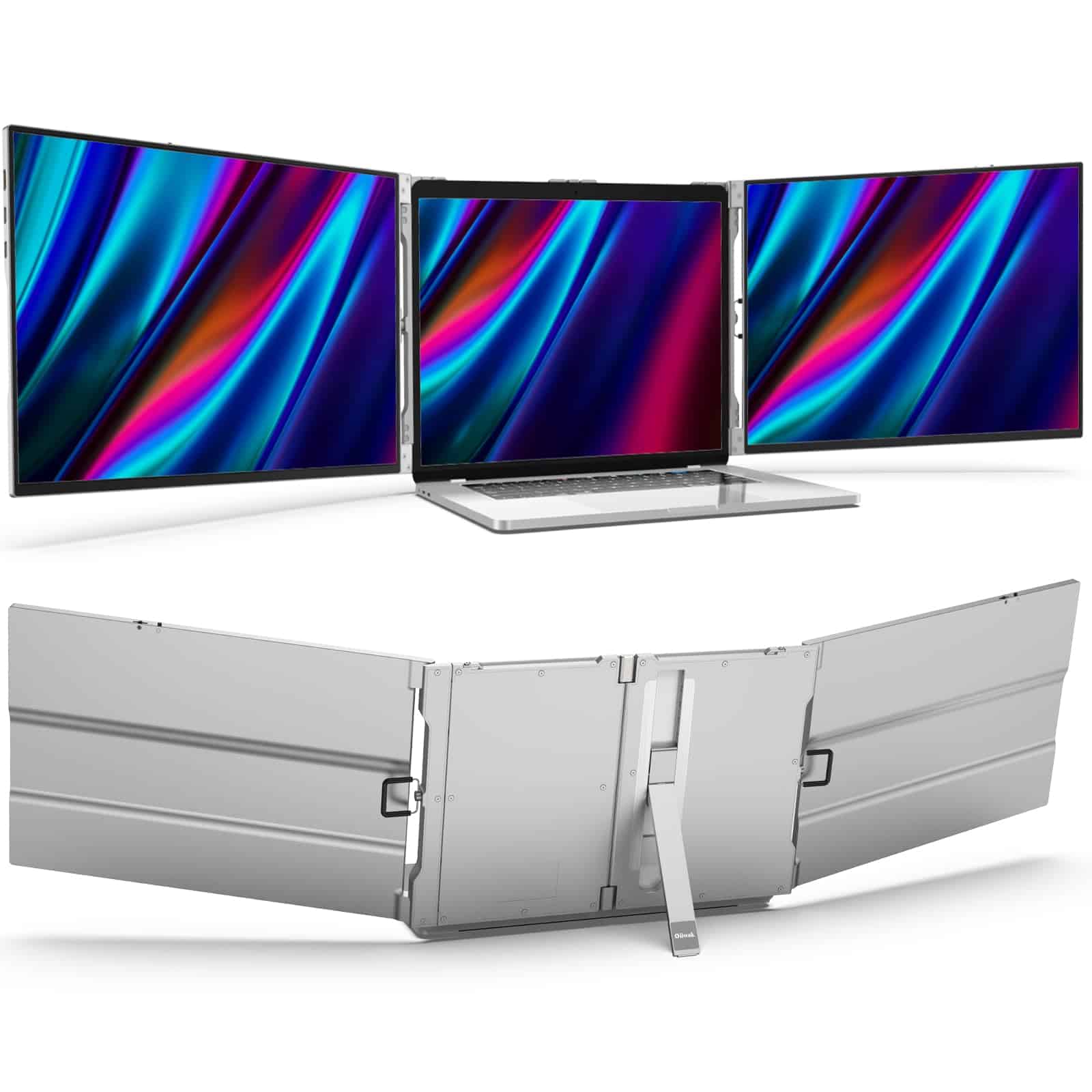 Oiiwak Monitor Portátil Triple de 15 Pulgadas para Laptop