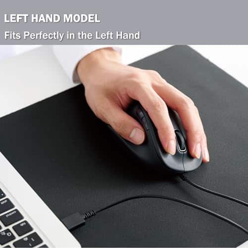 Mouse Ergonómico Con Cable Para Zurdos Elecom, Clic - Image 3