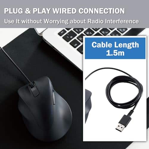 Mouse Ergonómico Con Cable Para Zurdos Elecom, Clic - Image 10
