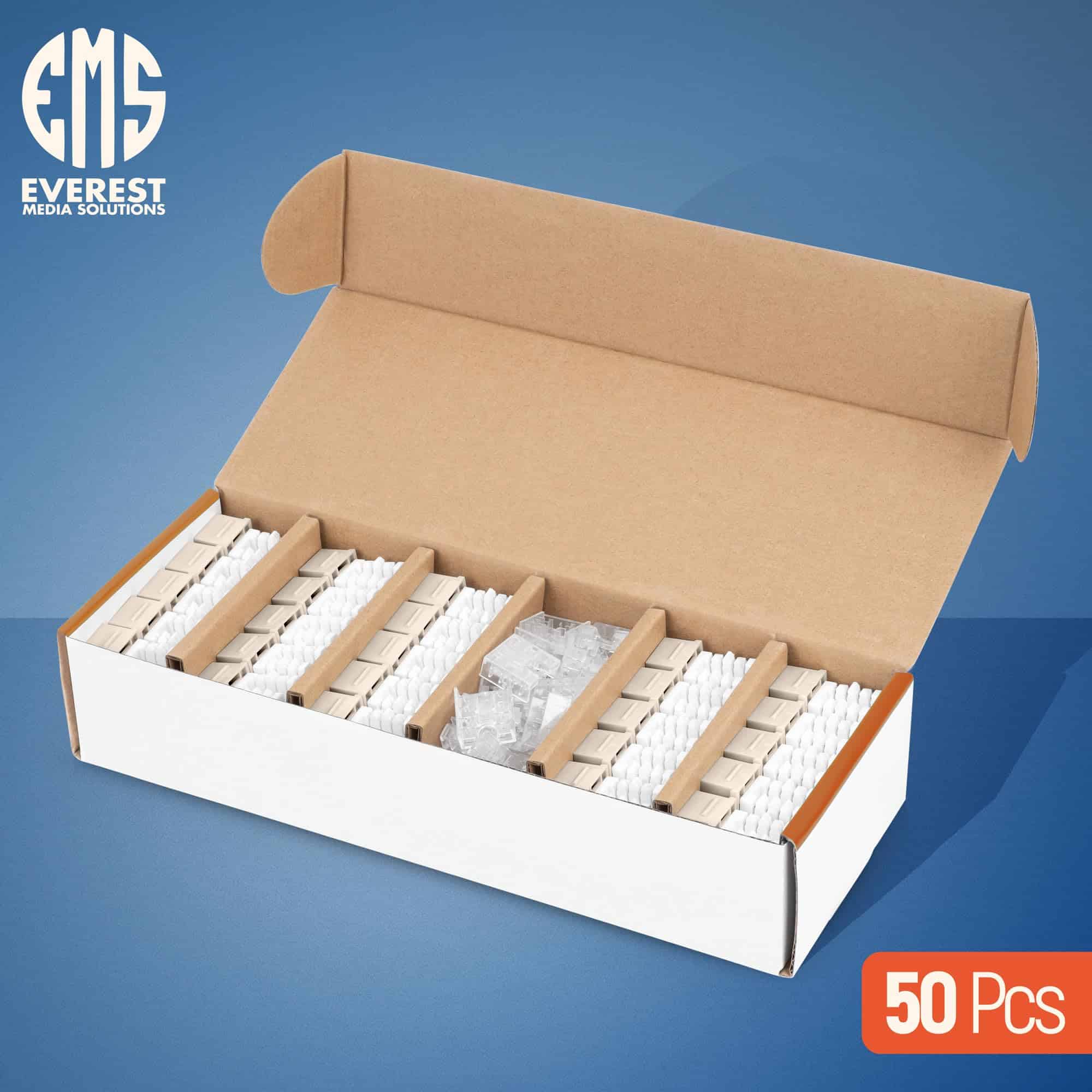 Alternative view of Everest 90º Angulado RJ45 Jacks Cat6A 50-Pack en Almendra