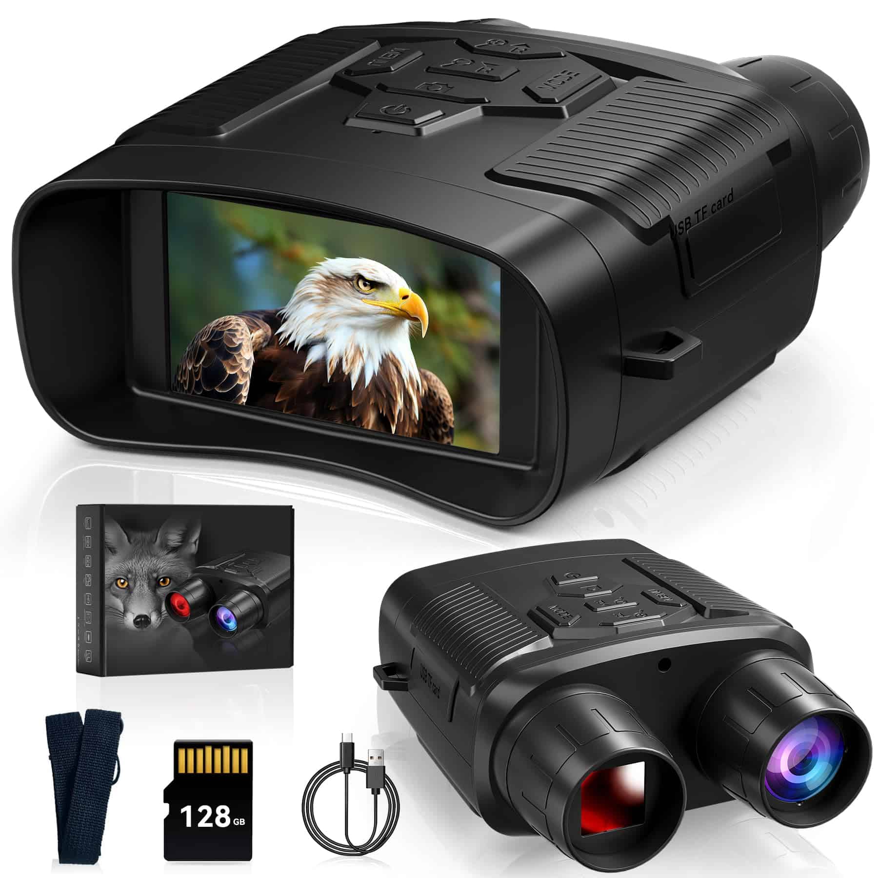 Binoculares MoonFox 4K 5x Zoom Vision Nocturna IP54 4000mAh
