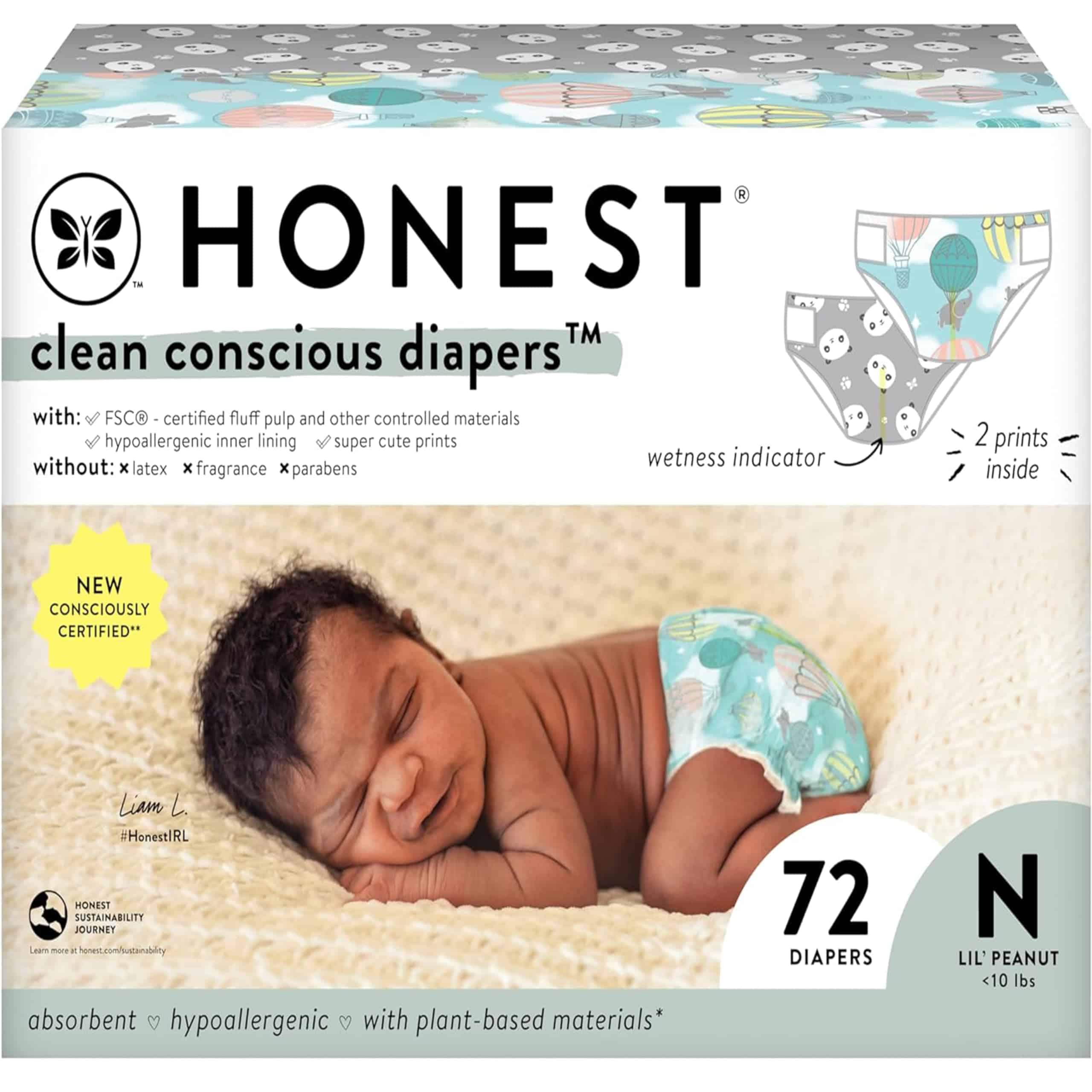 Pañales The Honest Company Clean -Above It All + Pandas