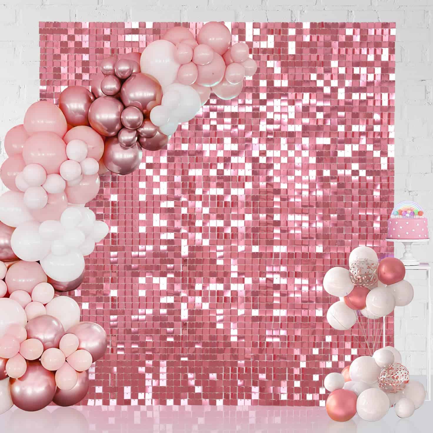 Fondo de Pared Brillante Rosa Brilloso 24 Paquetes para