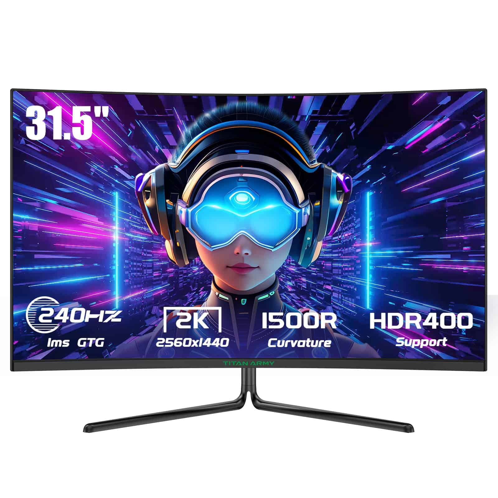 Monitor de Juegos Curvo TITAN ARMY de 32 Pulgadas 240Hz