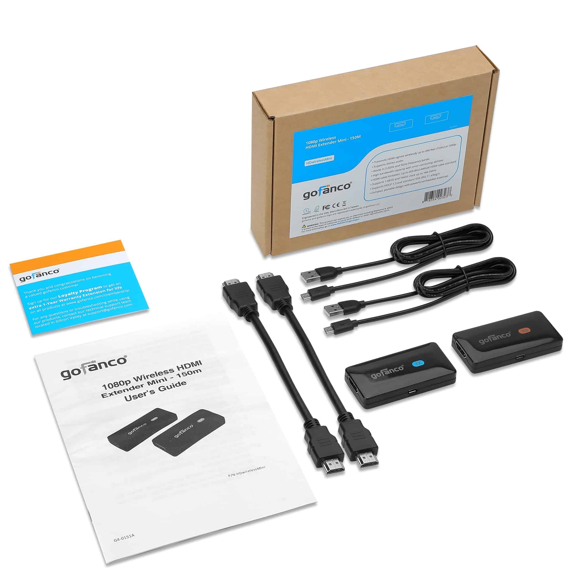 Extensor de HDMI inalámbrico gofanco 150m 490ft - Muy baja - Imagen 10