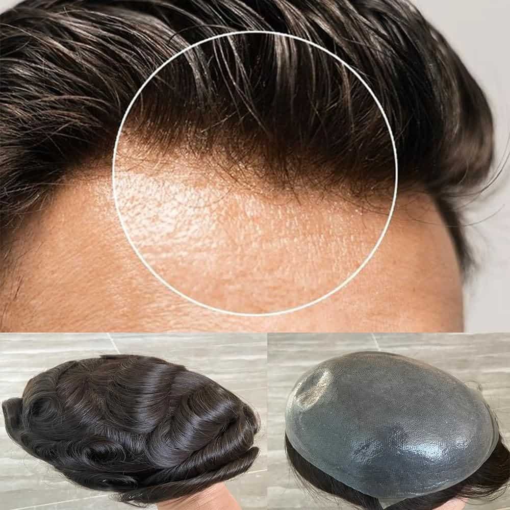 Tupé de Hombre de Piel Súper Delgada Eversilky Transparente