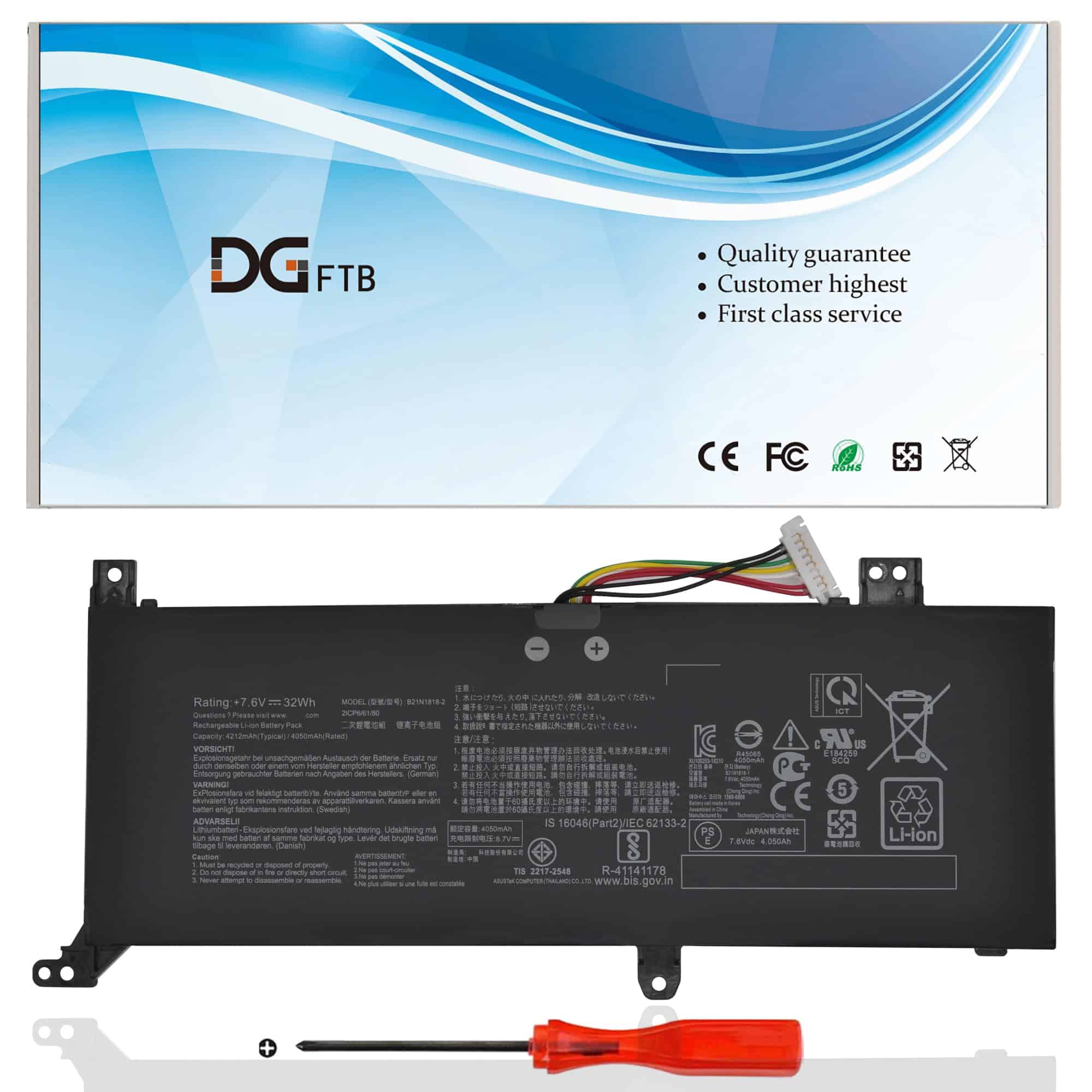 Batería de laptop DGFTB C21N1818-2 B21N1818-2 para Asus