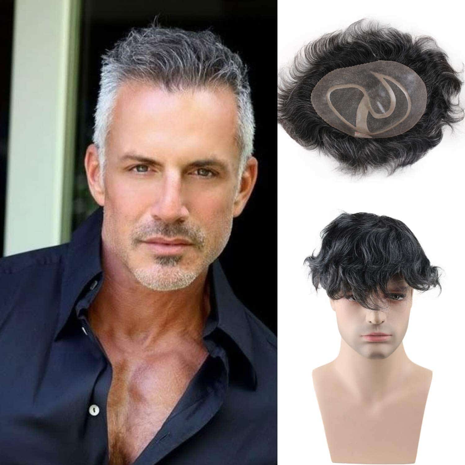 Tupé de Hombres Voloria Mono Lace con Poly PU 10×8 pulgadas
