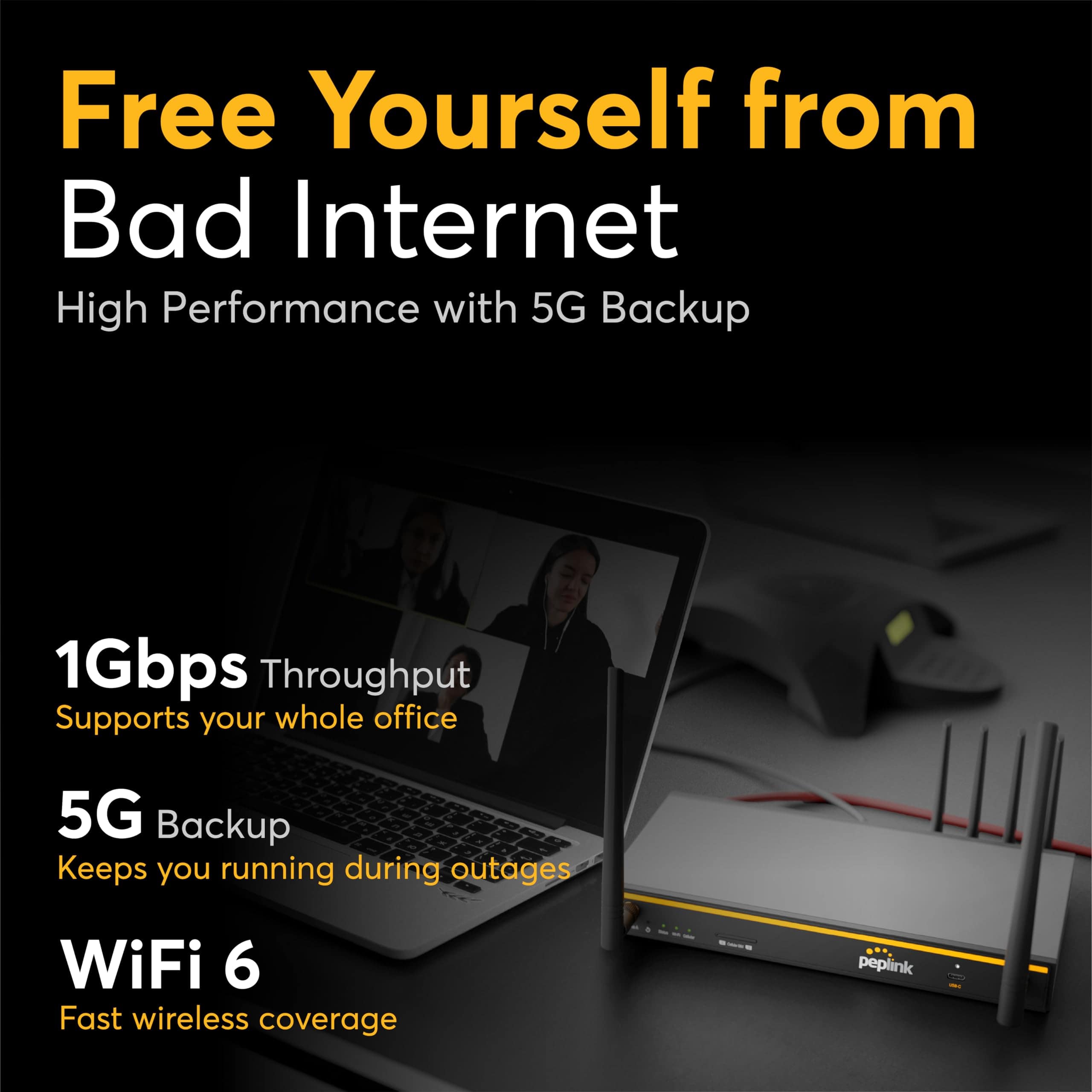 Router Peplink B One 5G - Gigabit Dual WAN para Internet - Imagen 3