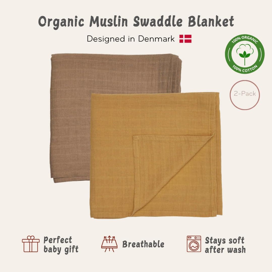 Huxie Swaddle - 100% Algodón Orgánico - -Amarillo Otoño/Natu - Image 4
