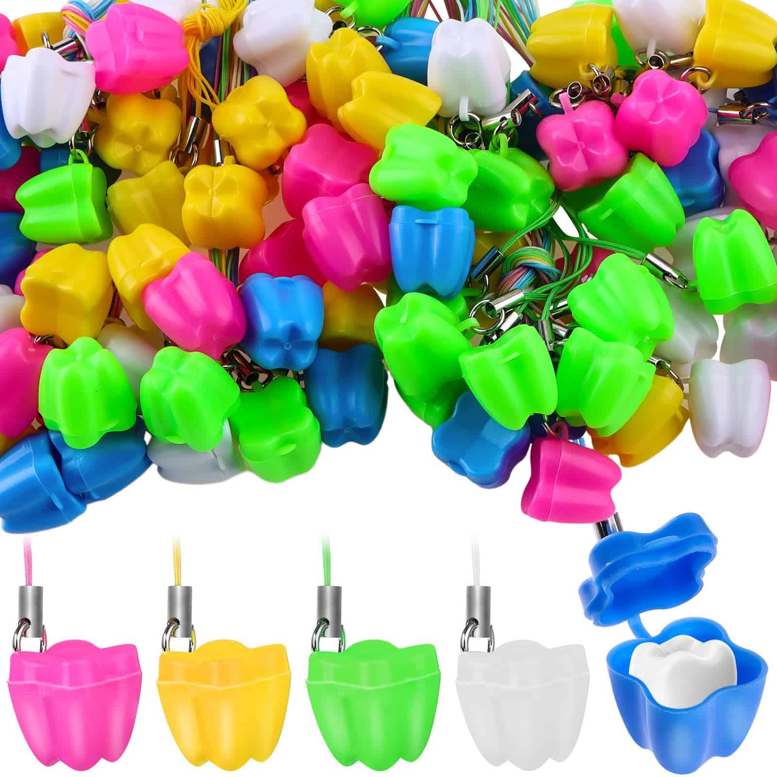 Collares de 150 piezas para guardar dientes de leche, caja