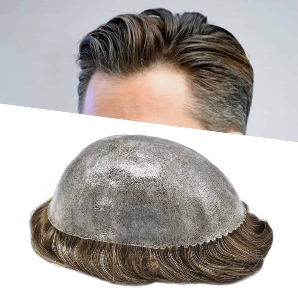 Toupee para Hombres Sistema de Cabello Completo de Poli