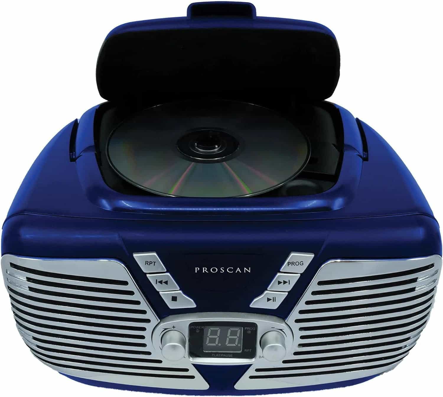 Proscan Elite Retro CD Player - Radio Boombox CD Portátil