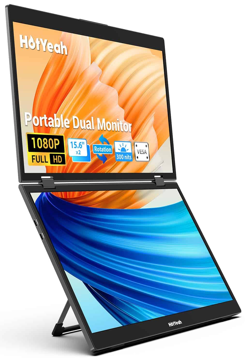 Monitor Portatil Doble HotYeah 15.6''Touch Flip VESA USB C