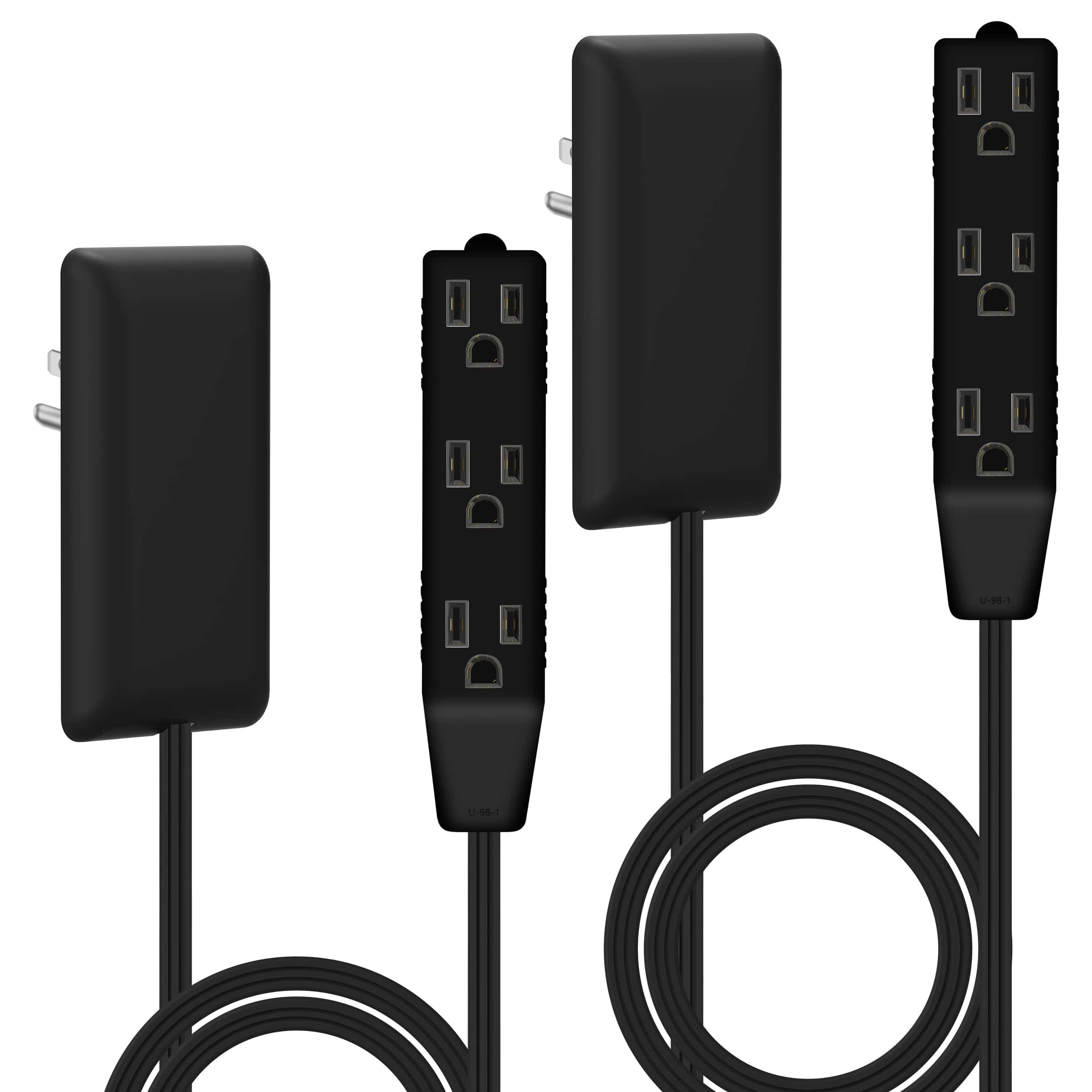 Extensor de salida plana LIDER con 3 receptáculos, placa de