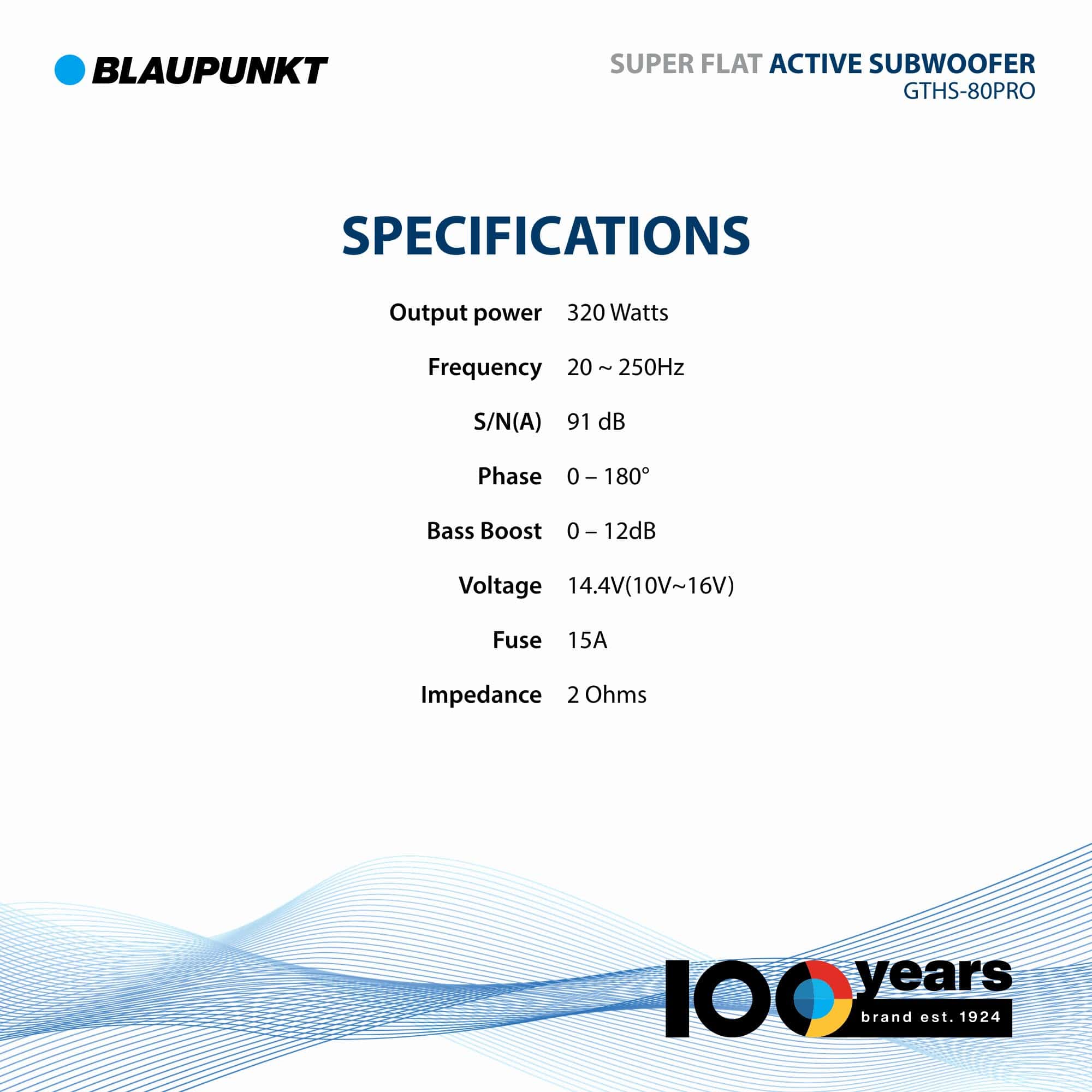 BLAUPUNKT GTHS-80PRO 8" Subwoofer Amplificado Compacto con - Image 4
