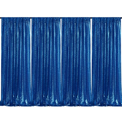 B-COOL Cortinas de Fondo de Lentejuelas Azul Real 4