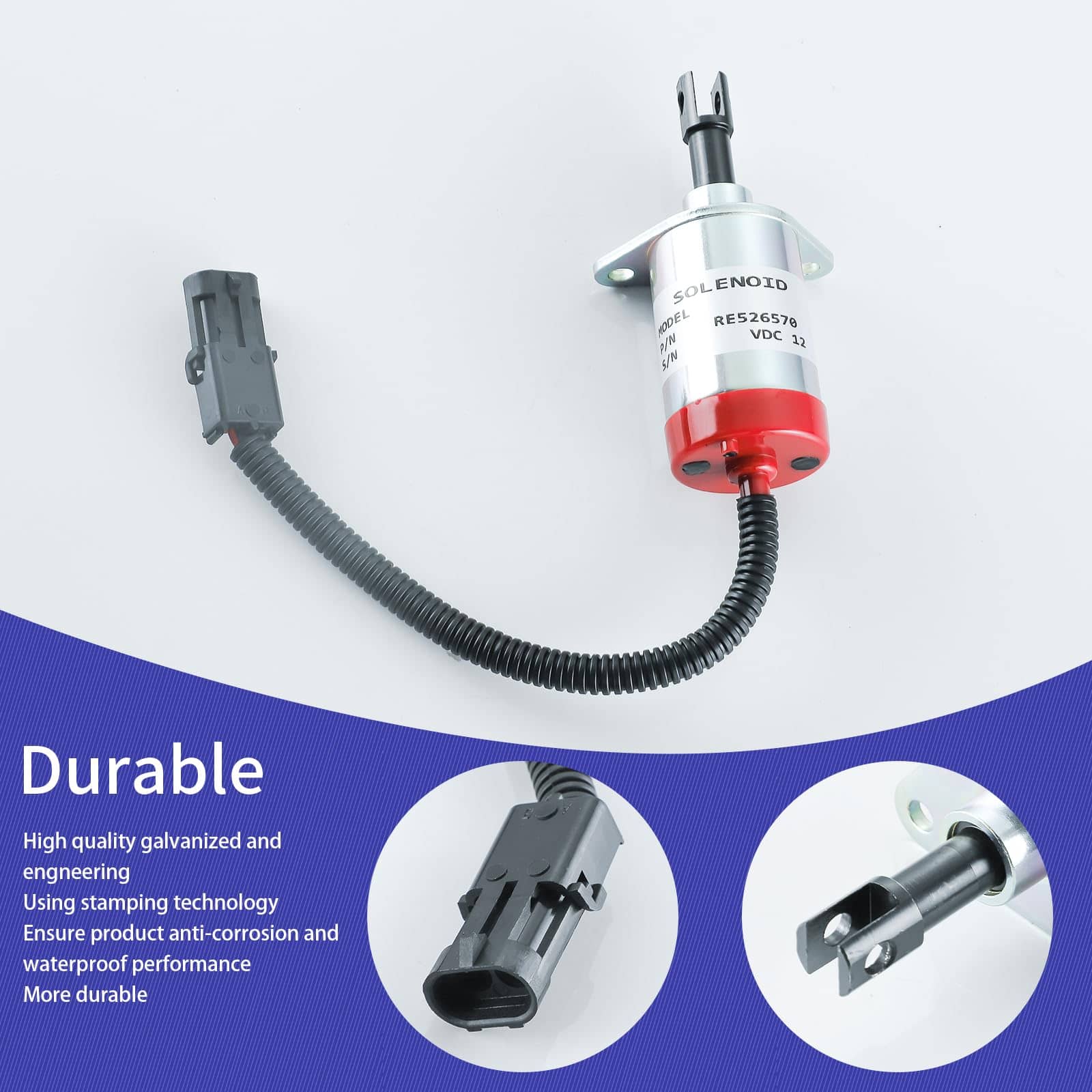 Solenoide de corte de combustible RE526570 de 12VDC para - Imagen 4