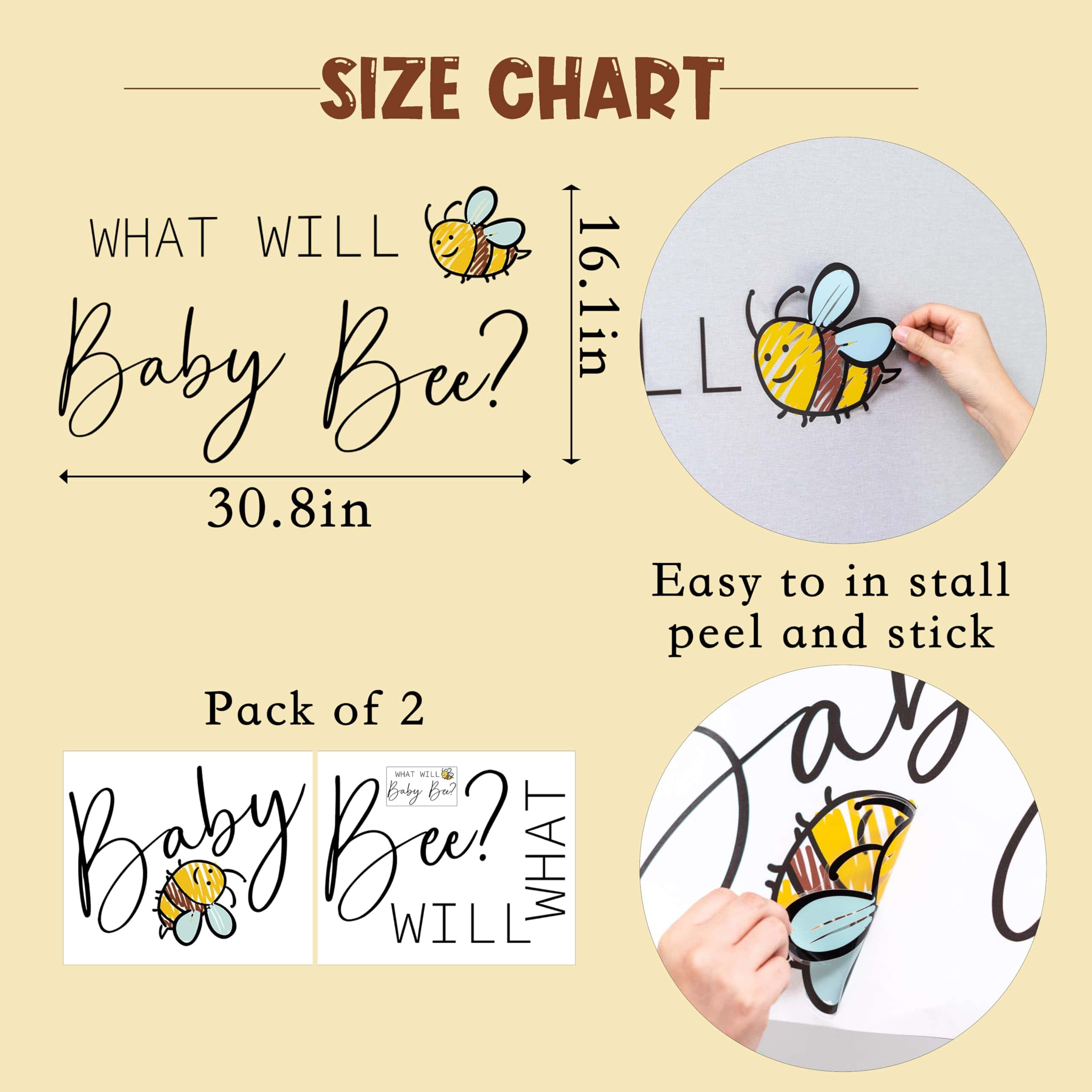 Calcomanía de Revelación de Género Baby Bee - ¿Qué Será el - Image 3