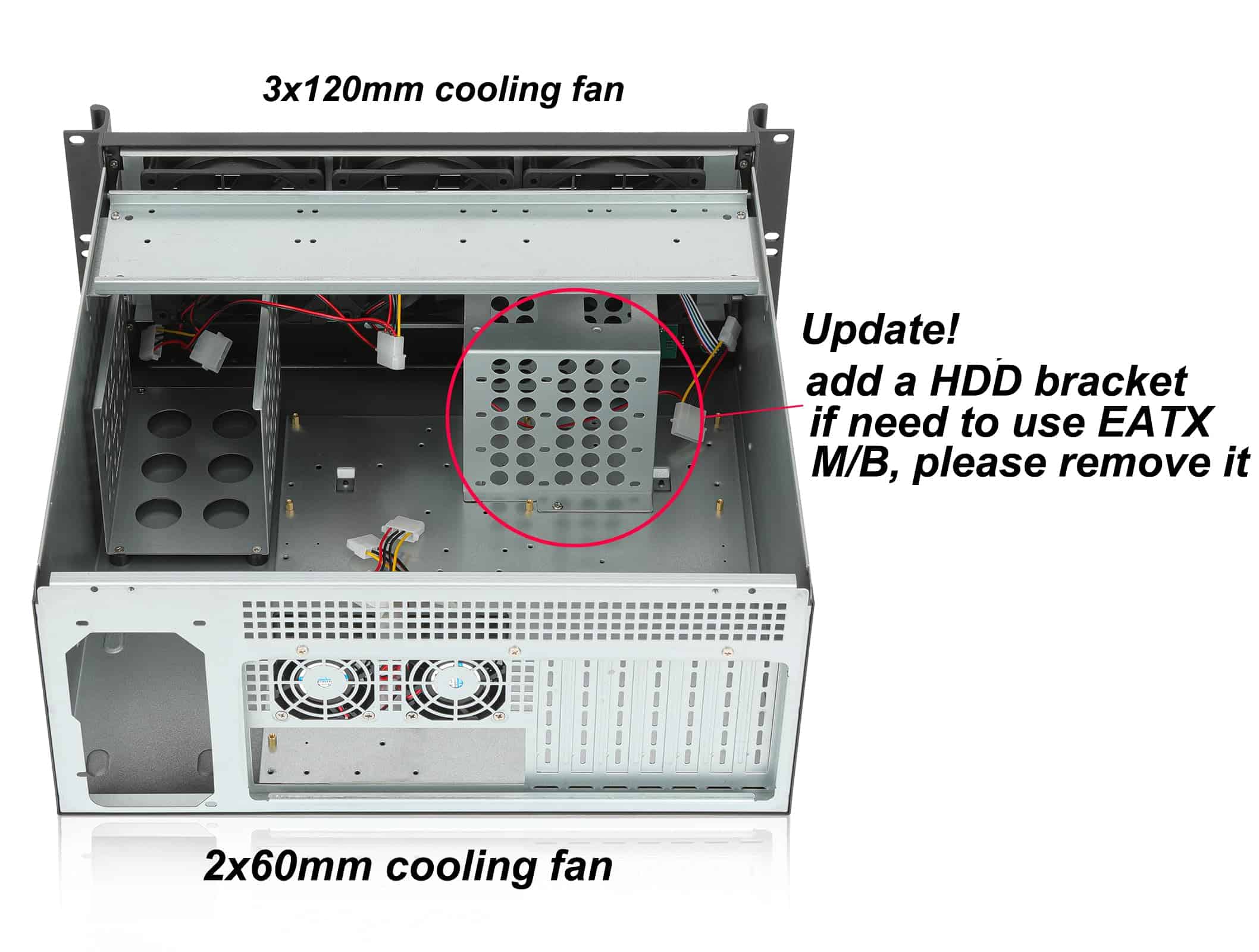 Rackchoice 4U Rackmount Server Chassis 4x3.5 + 3x3.5 o - Image 6