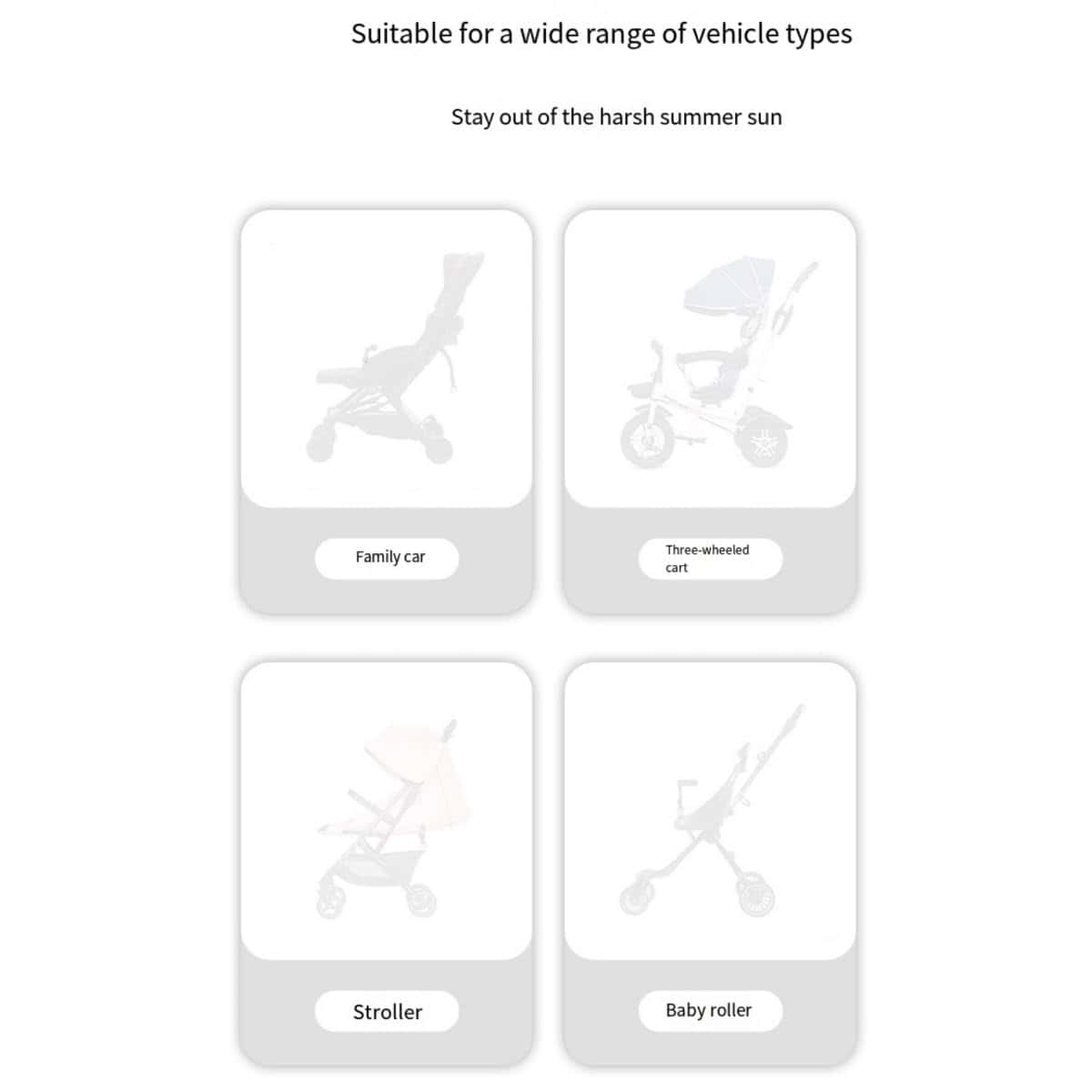 Sombrilla universal para cochecito de bebé Cajuca con - Imagen 6