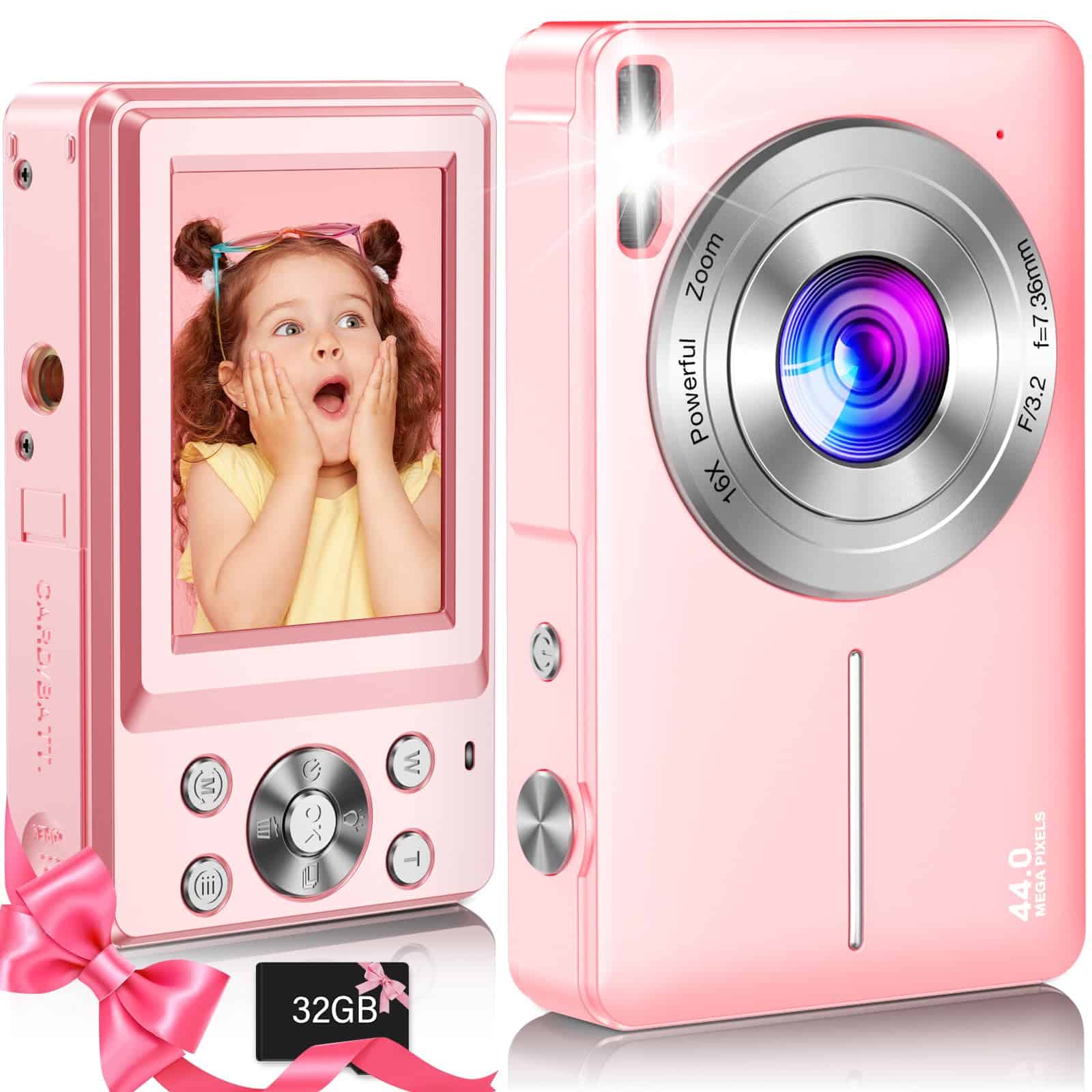 Cámara Digital Nsoela DC403 44MP Zoom Digital 16x -Rosa