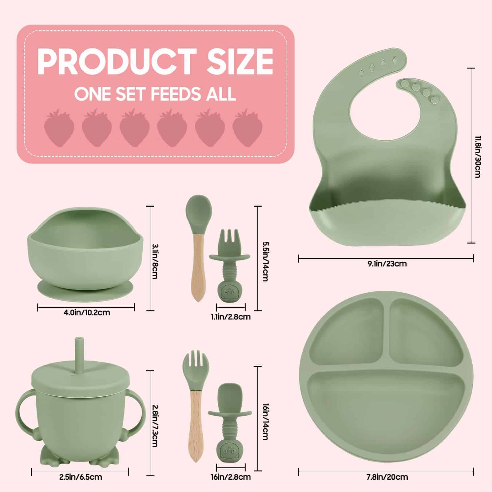 Set de Alimentación para Bebés de Silicona, -Verde - Imagen 8