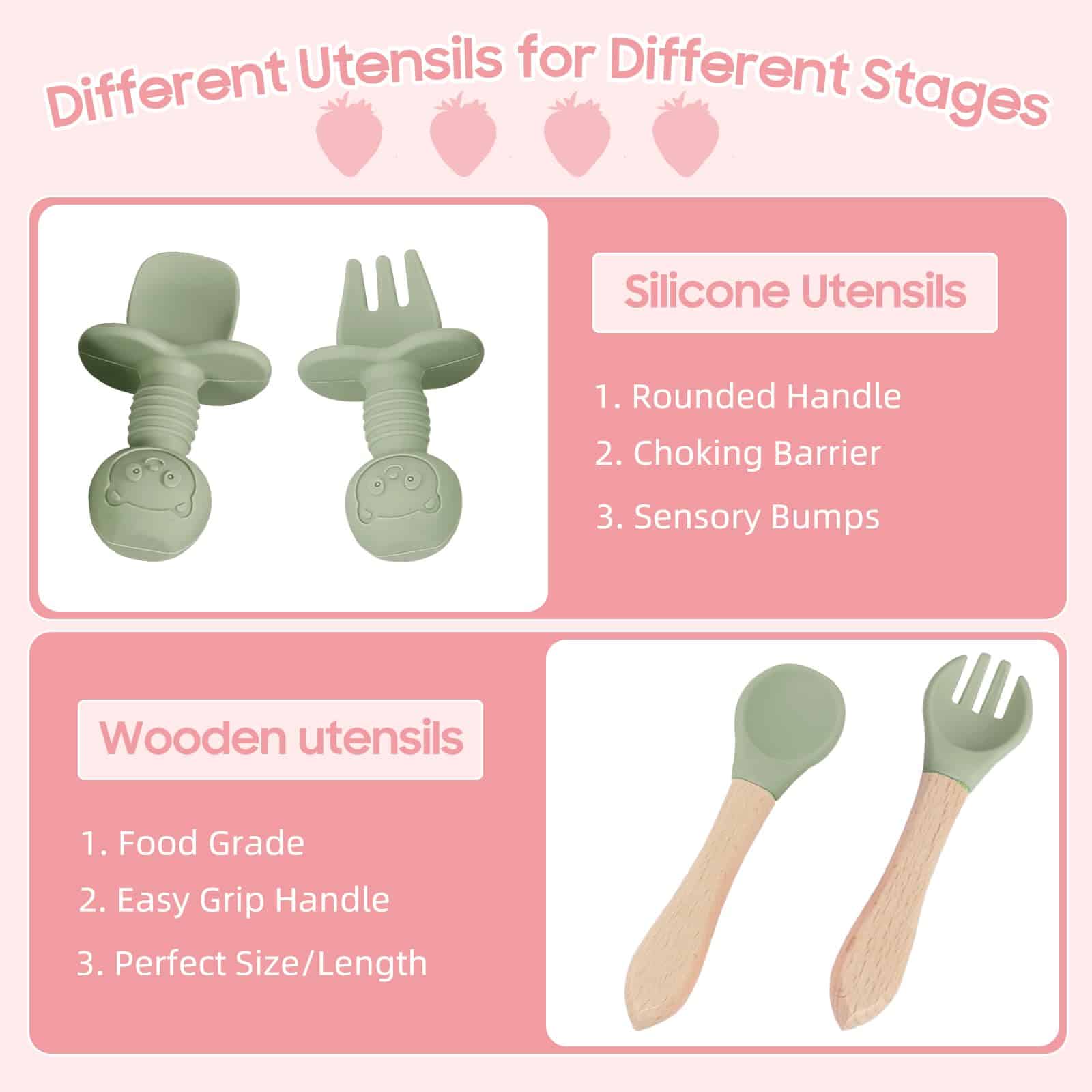 Set de Alimentación para Bebés de Silicona, -Verde - Imagen 6