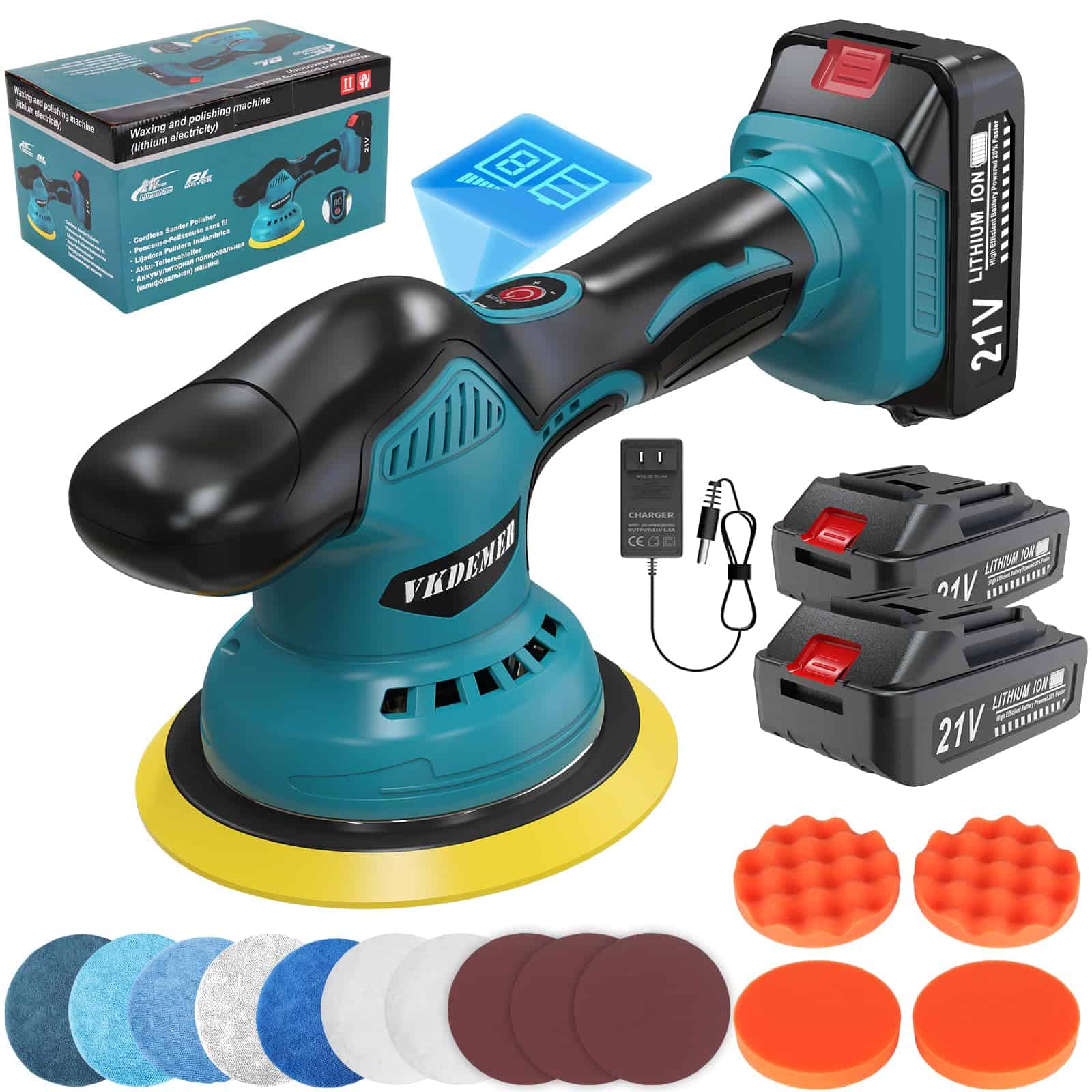 Vkdemer Pulidor de Carro Inalámbrico, 6 En Pulidor Mini Kit