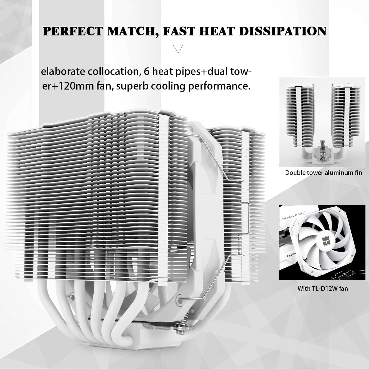Alternative view of Thermalright Peerless Assassin 120 Mini white CPU Cooler, 6