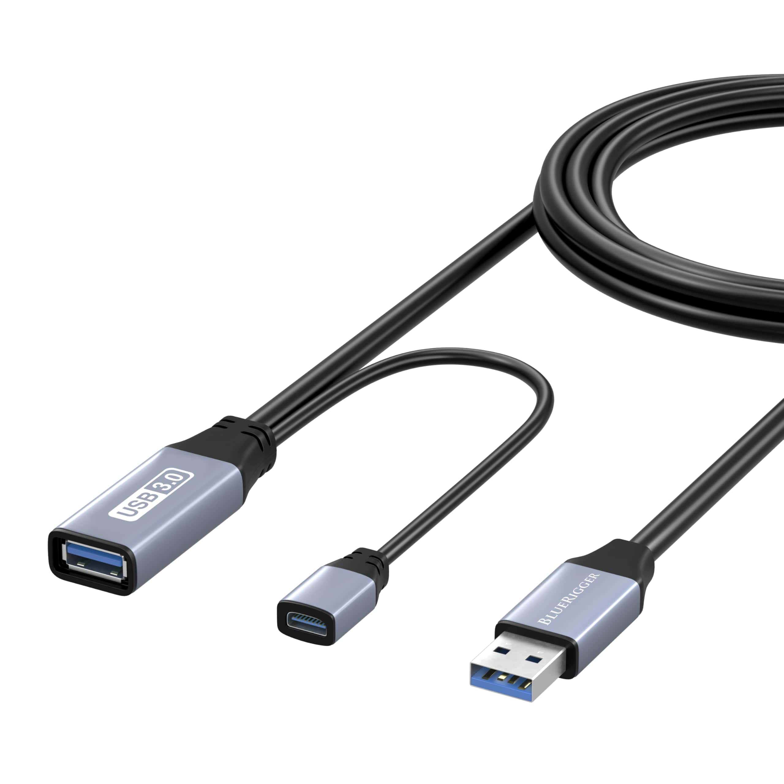 Cable de Extensión USB 3.0 BlueRigger (15FT - 2Pack,