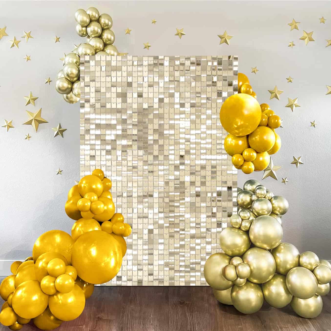 Fondo de Fiesta Brillante Oro Claro - Panel de Lentejuelas