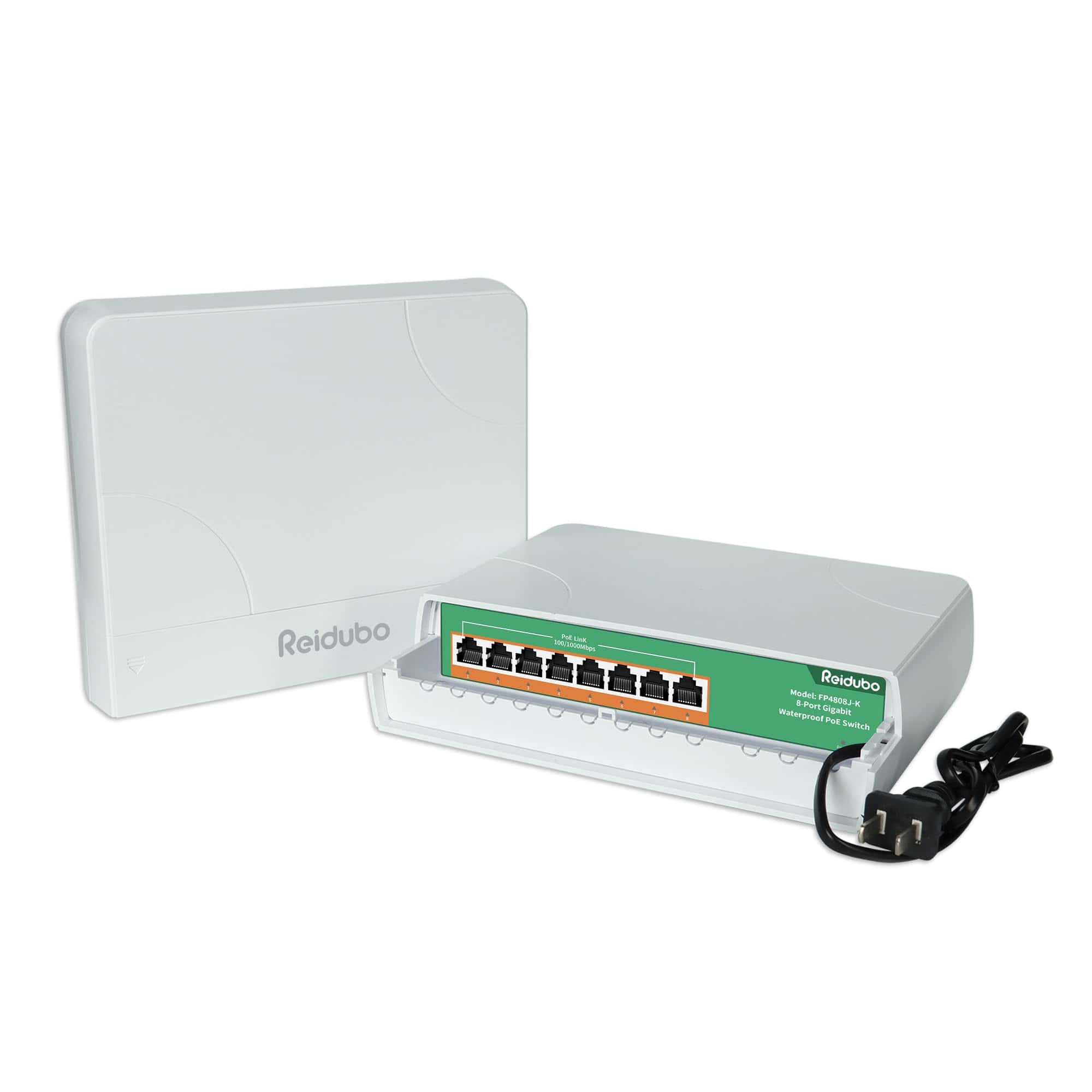 Switch PoE Reidubo de 8 Puertos Gigabit a Prueba de Agua,
