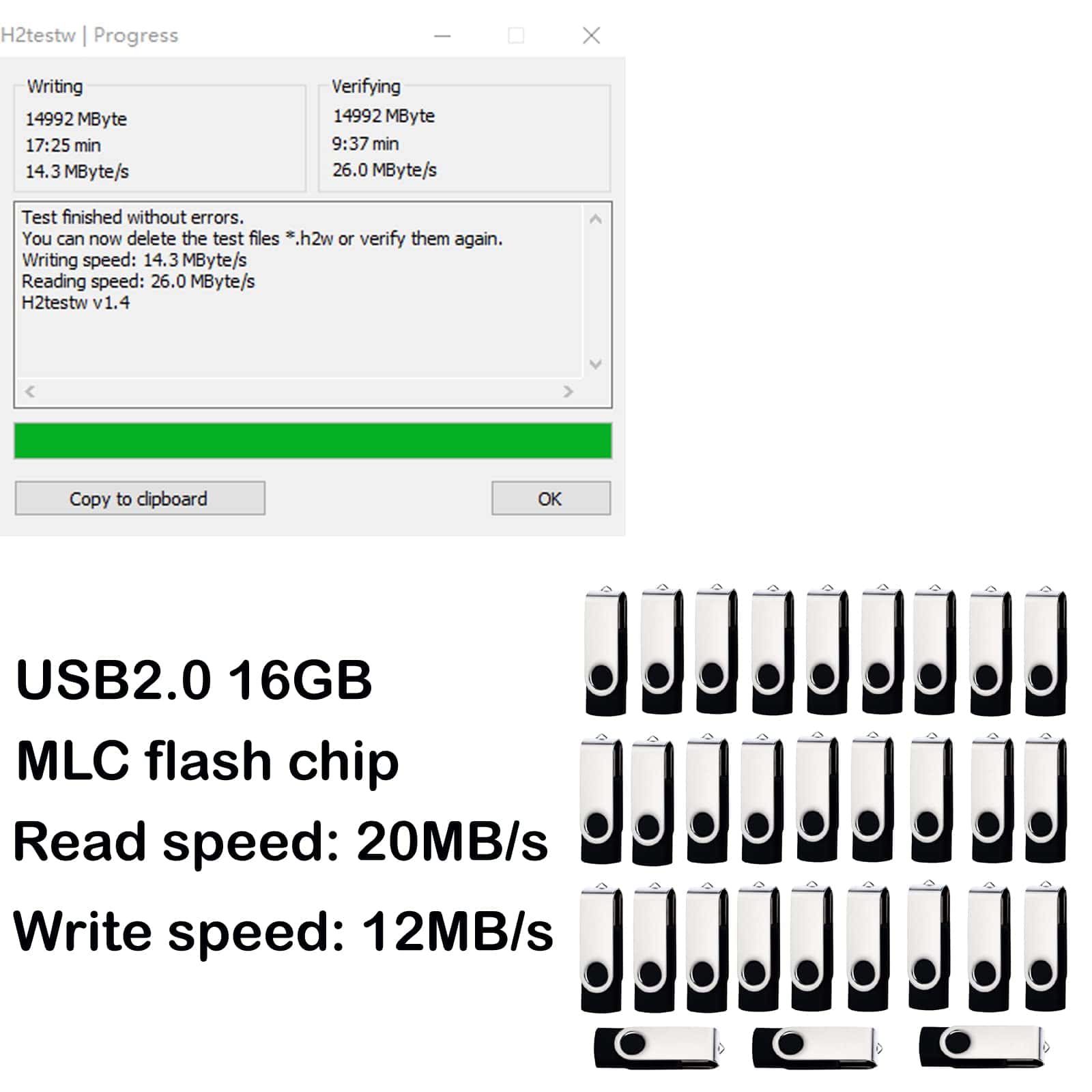 Alternative view of lcwamy 16GB Memorias USB 100 Pack USB2.0 Flash Drive 16GB