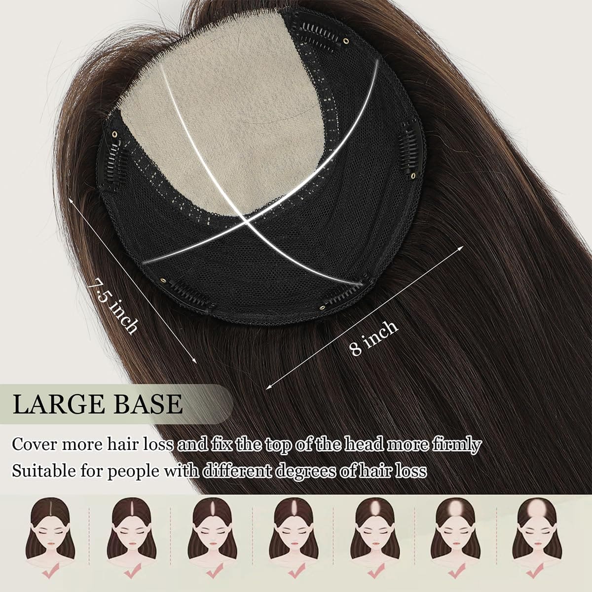 Toppings para el Cabello Aimeolyn para Mujeres 16 pulgadas - Imagen 4