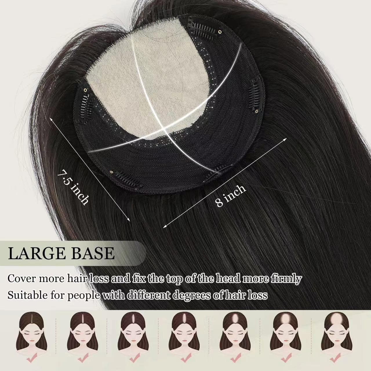 Aimeolyn Hair Toppers para mujeres Pelo Humano Real 16 - Imagen 4