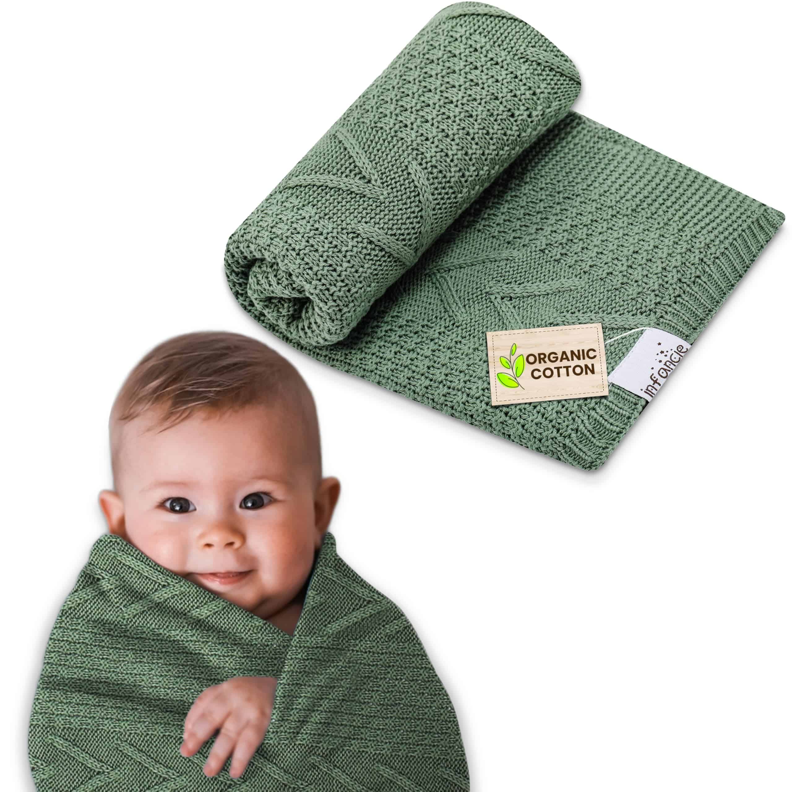 Manta de Algodón Orgánico para Bebé - 31.5 x 43.3 Pulgadas,