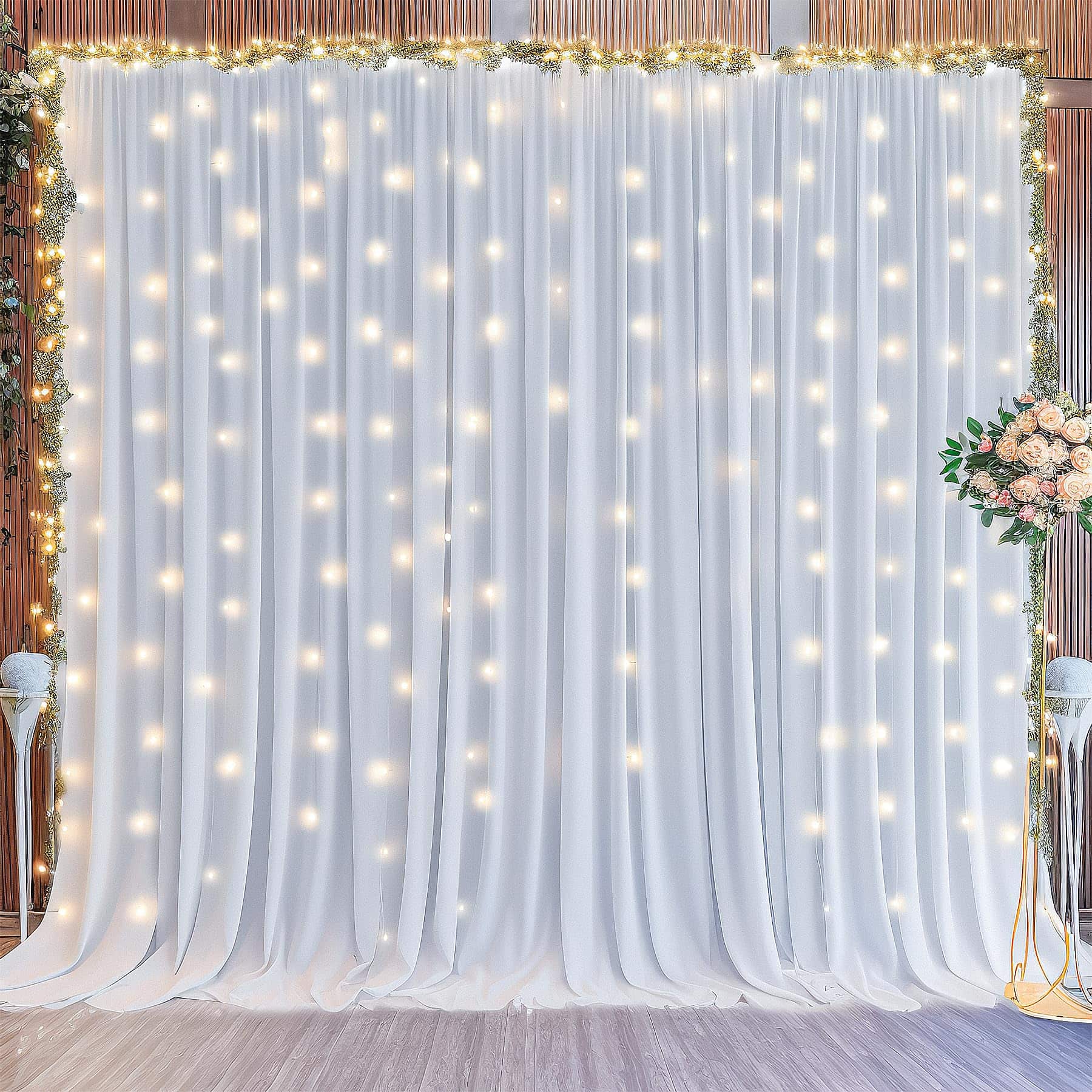 Cortinas de Fondo Blancas de 30x10 pies para Fiestas - - Image 8