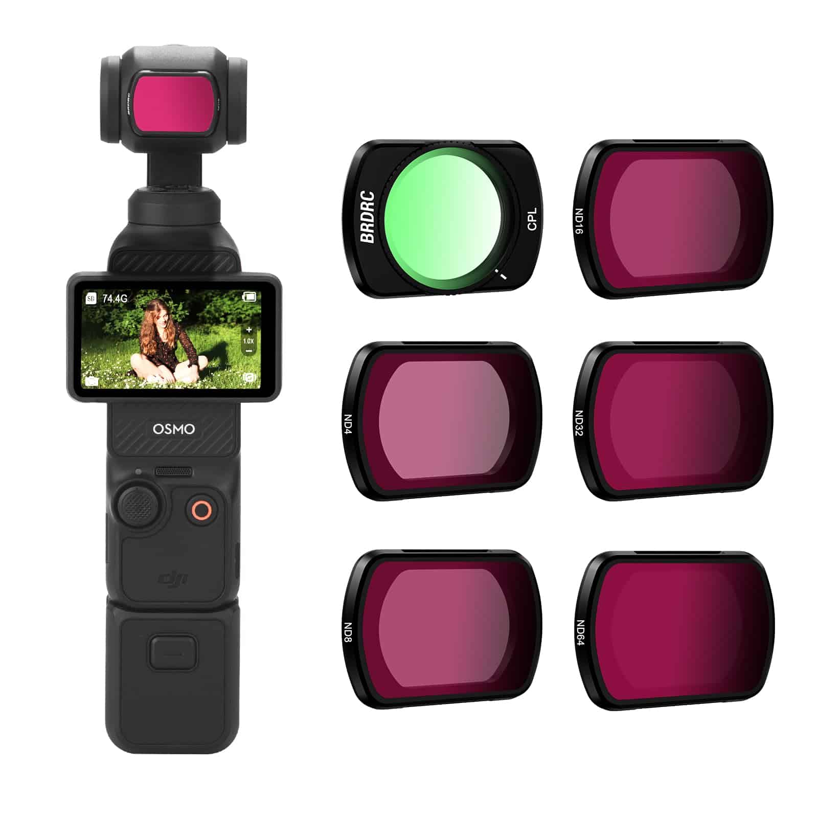 BRDRC Juego de 3 Filtros ND de Bolsillo, 6 Pack - CPL ND4