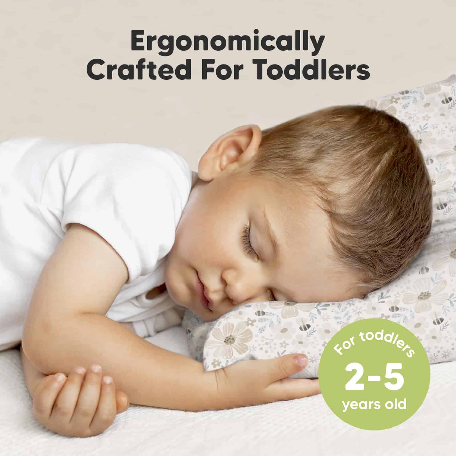 Almohada para Niños KeaBabies con Funda de -Flora Vale - Imagen 3
