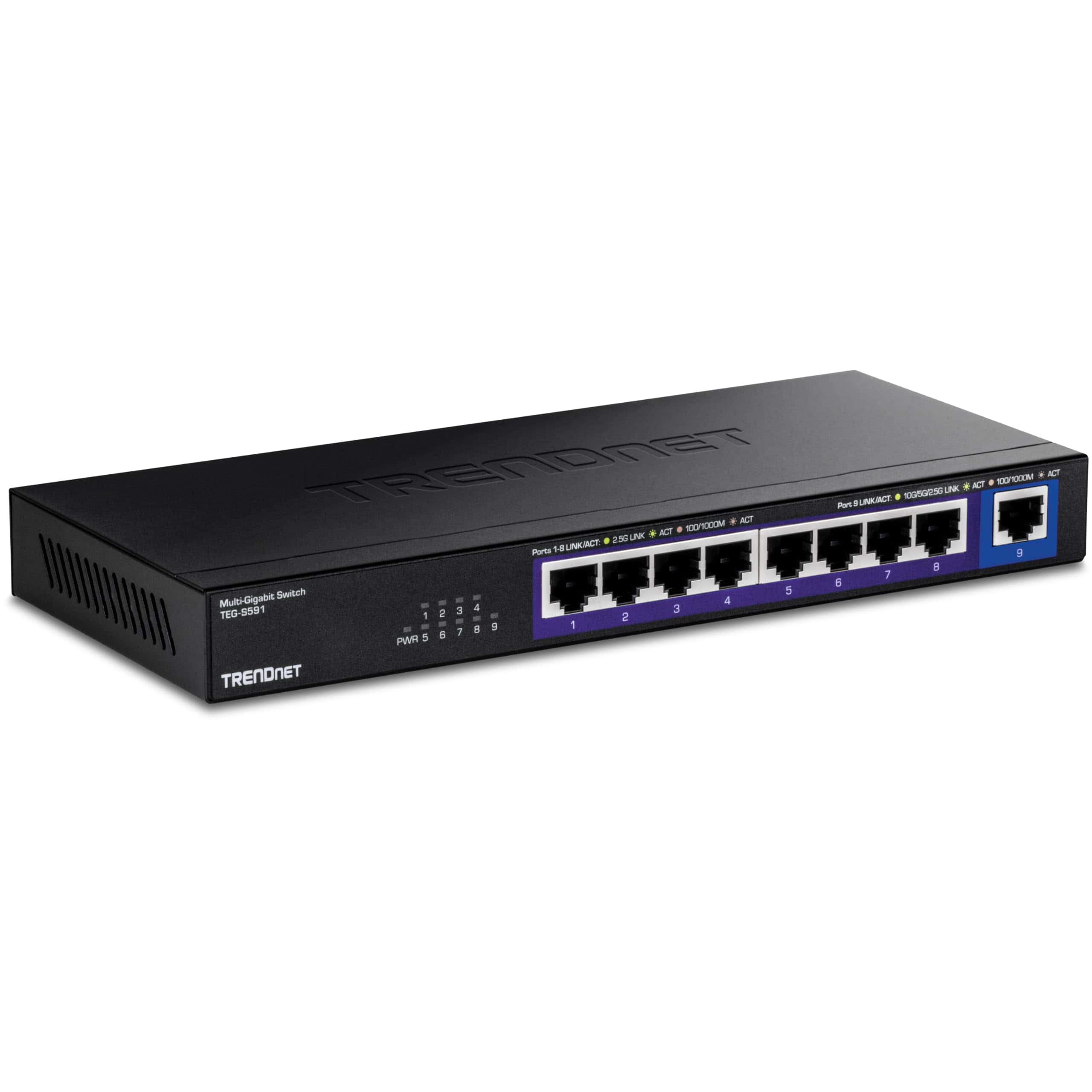Switch Multi-Gig TRENDnet de 9 Puertos, TEG-S591, 8 Puertos