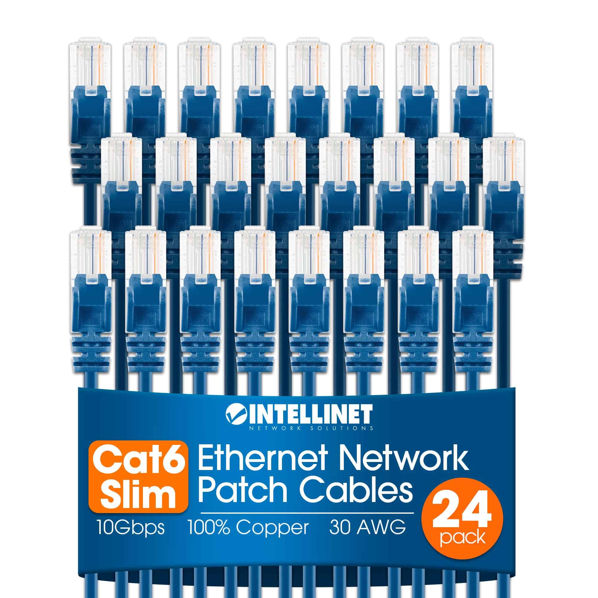 Cable de red Ethernet Slim Cat6 Intellinet - Paquete de 24