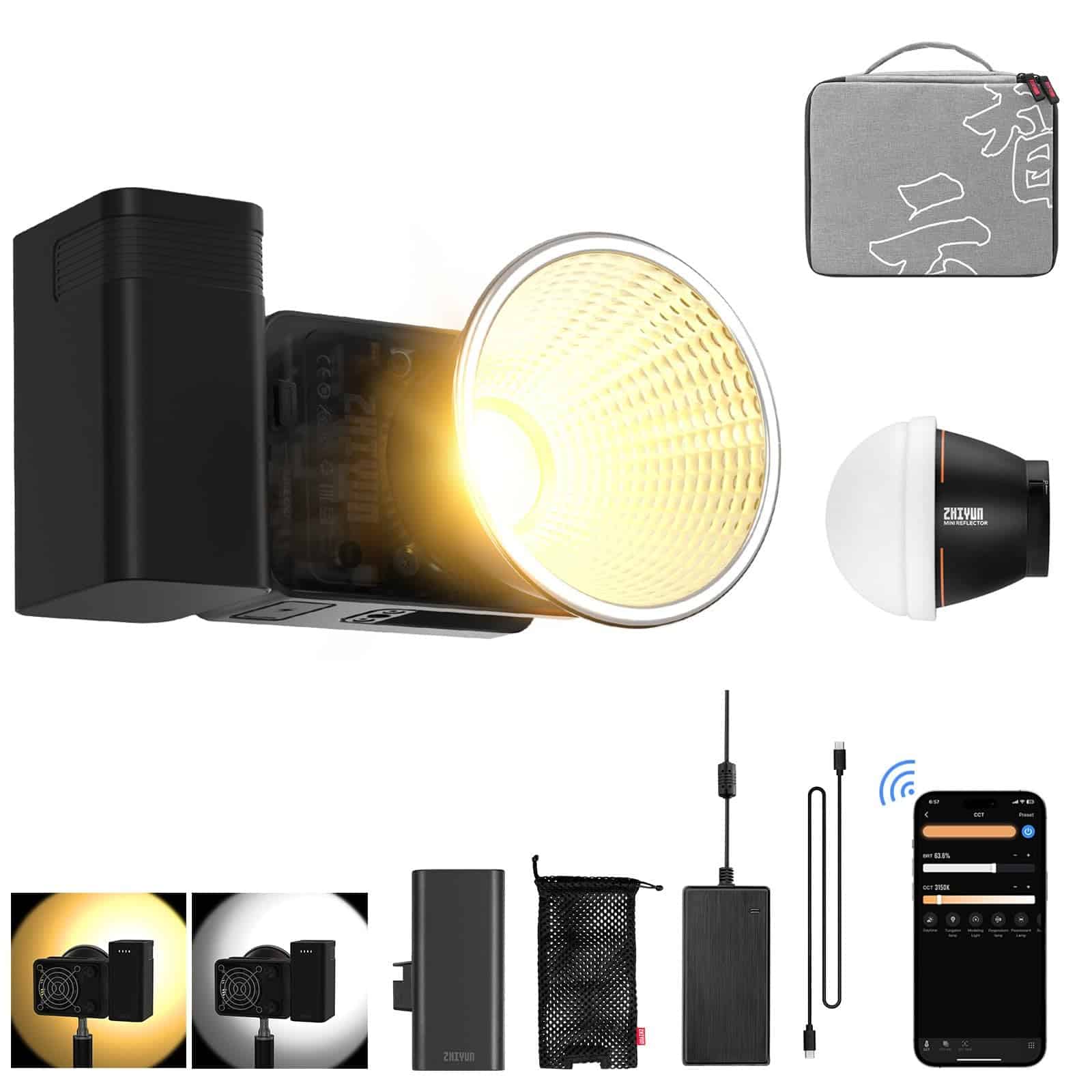 Zhiyun Molus X60 Combo Bi-Color Video Light, 60W 2700-6500K