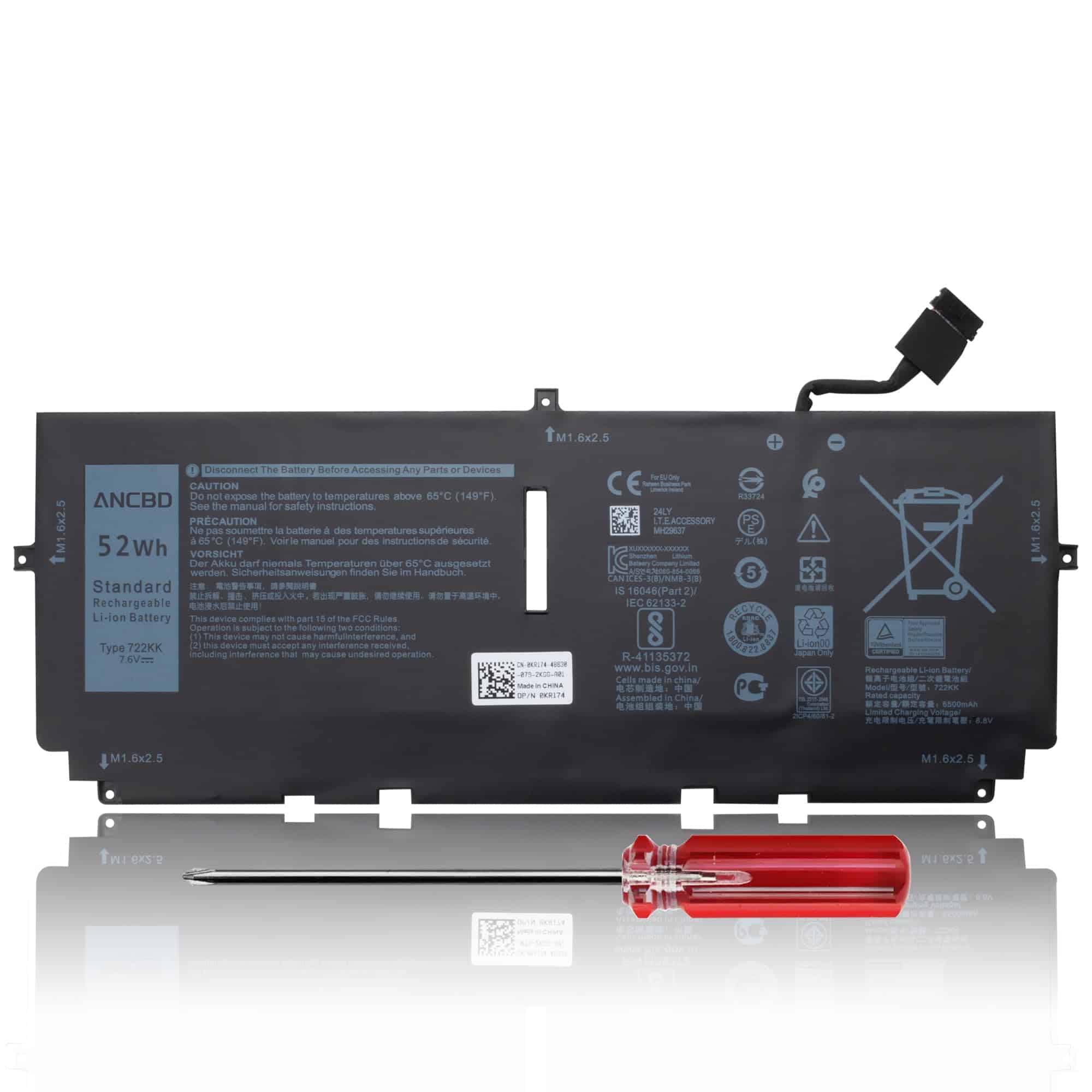 Batería de Repuesto para Laptop ANCBD 722KK para Dell XPS