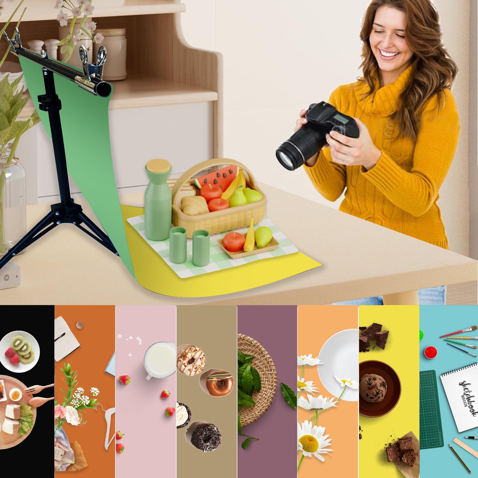 8PCS 16 Patrones Fondos de Fotografía de Producto con